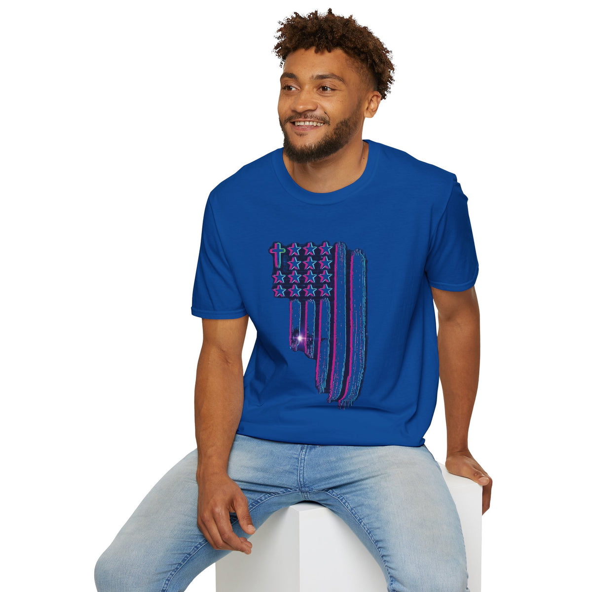 Distressed American Flag T-Shirt — 80'S Retro Stars & Stripes Tee