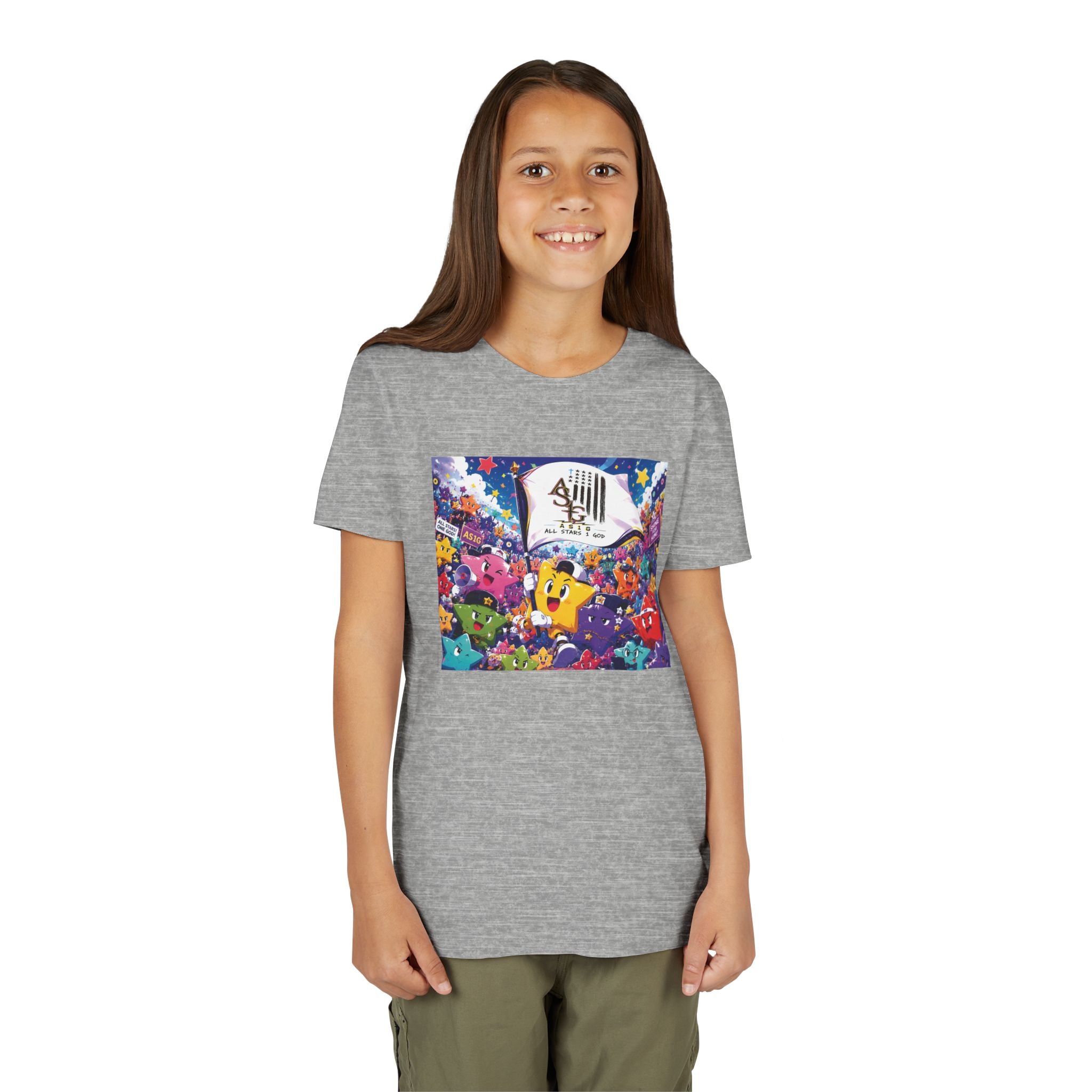 Kids Graphic Tee - Colorful Cartoon Stars