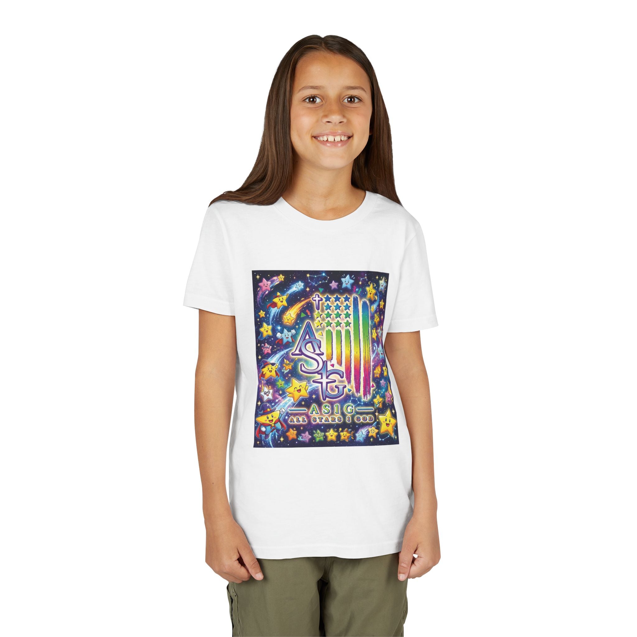 Youth Short Sleeve Tee- Galaxy Stars.