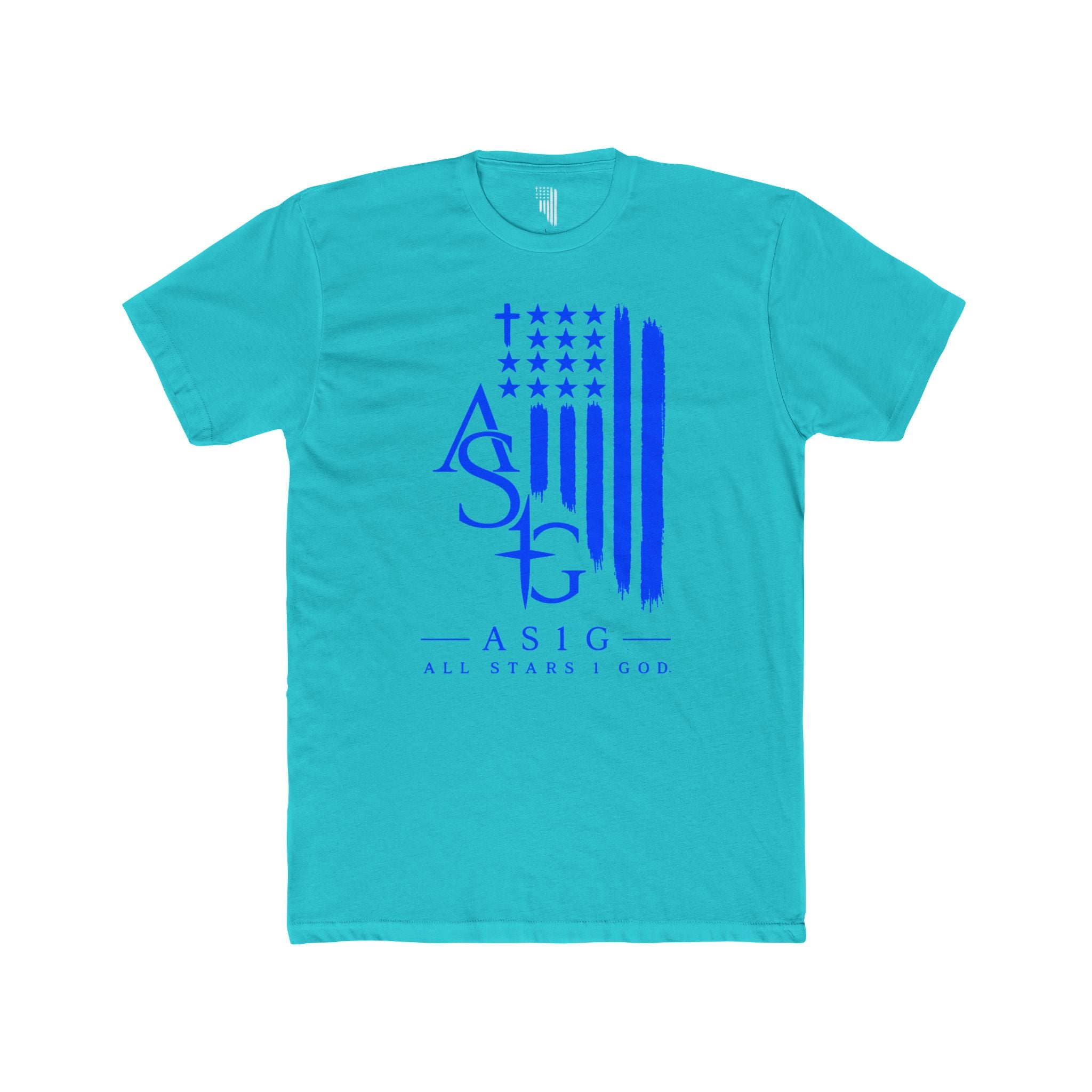 ASIG All Stars I Good Graphic Tee - Patriotic Blue Flag T‑Shirt