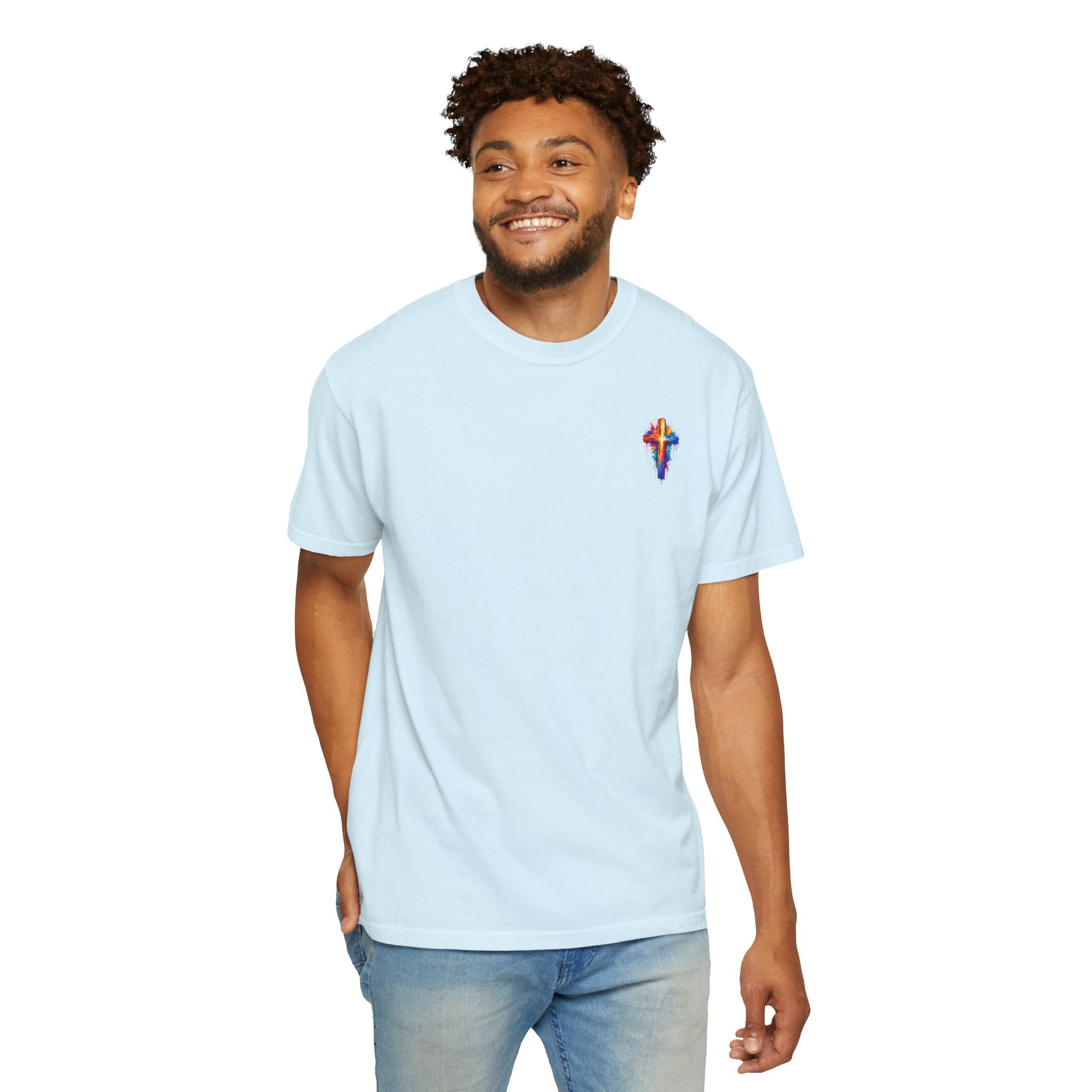 Jesus Portrait T-Shirt — Colorful Watercolor Cross Tee