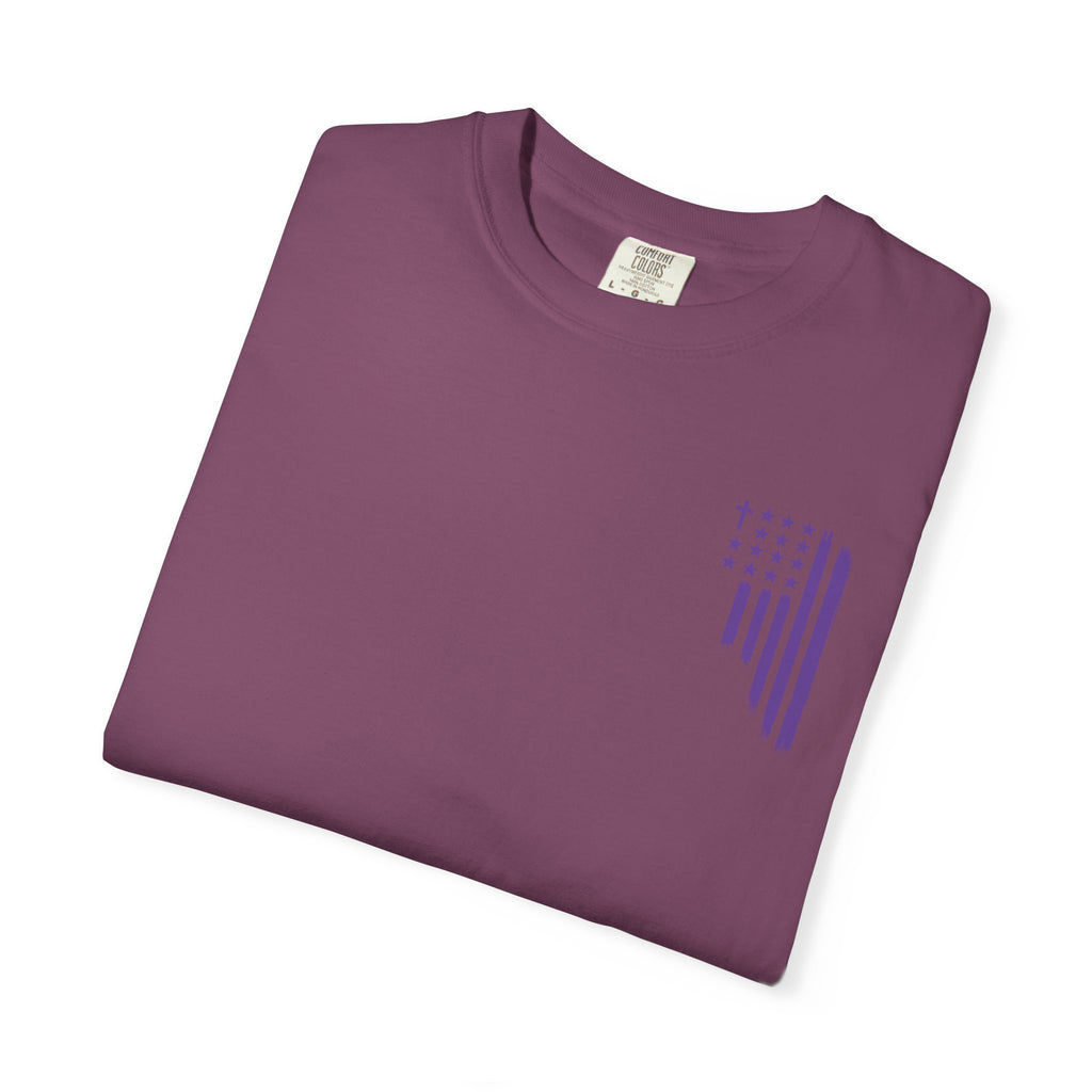 ASIG All Stars & God Flag T‑Shirt — Purple Brushstroke American Flag Tee