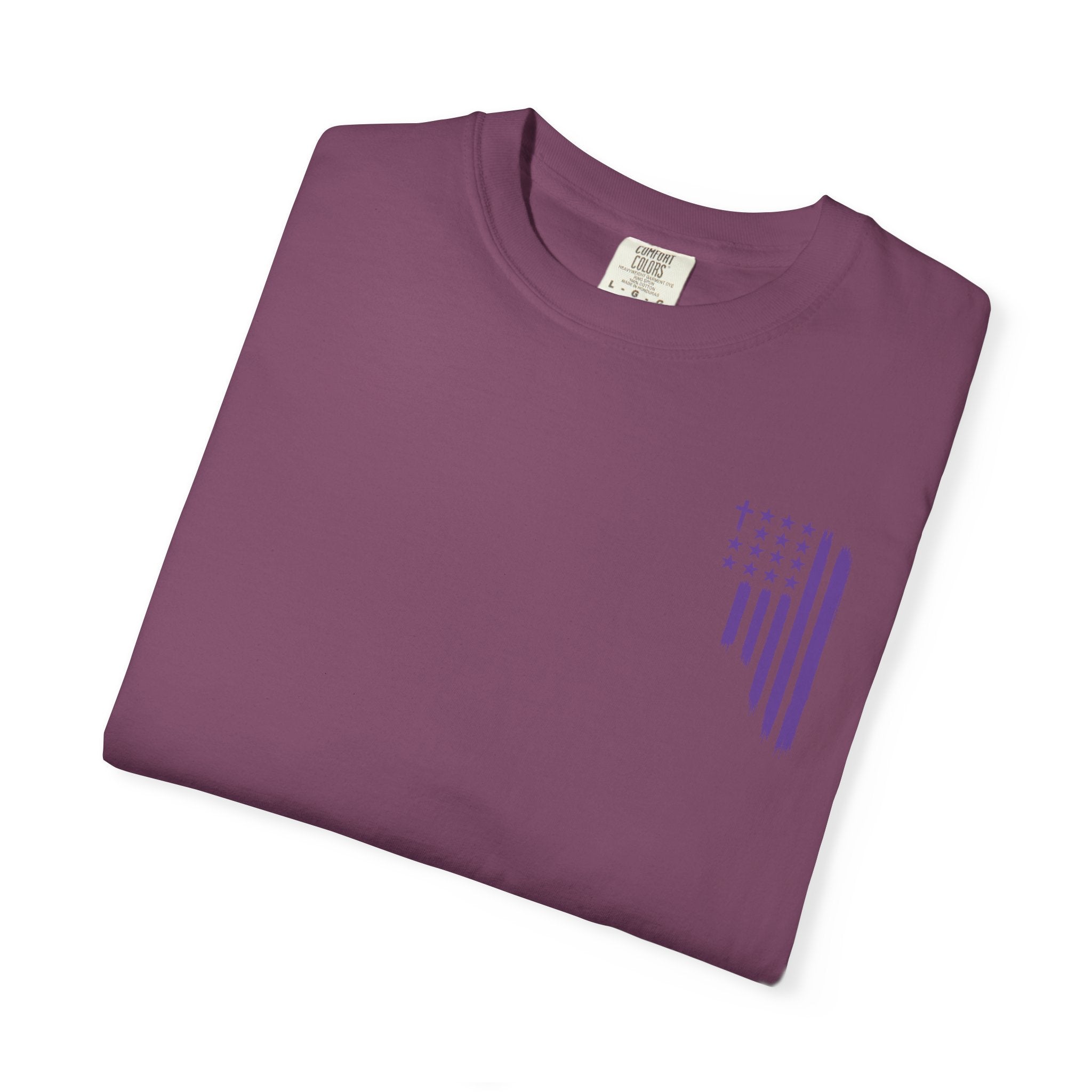ASIG All Stars & God Flag T‑Shirt — Purple Brushstroke American Flag Tee