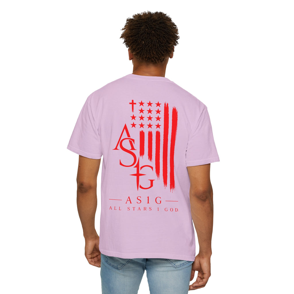 AS1G Patriotic Graphic T-Shirt — All Stars 1 God Red Flag Tee