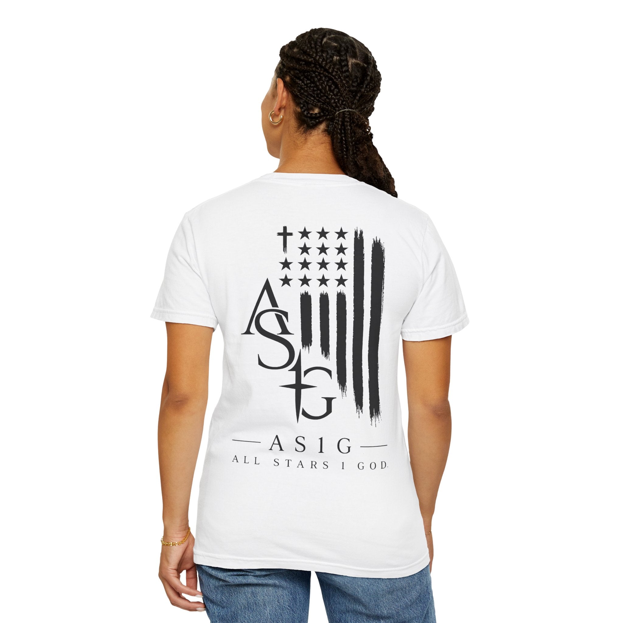 ASG All Stars | Garment-Dyed T-Shirt with Distressed Flag