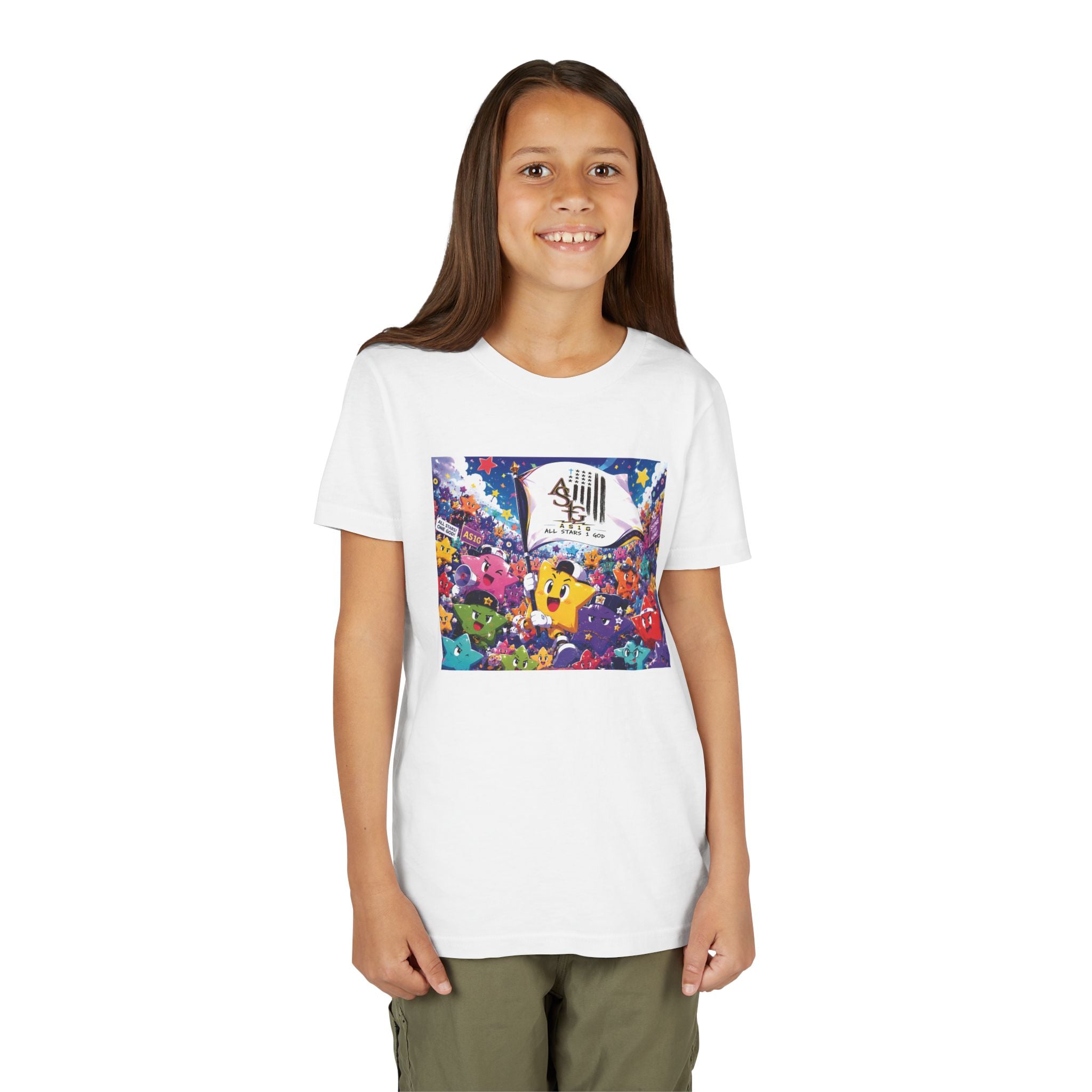 Kids Graphic Tee - Colorful Cartoon Stars