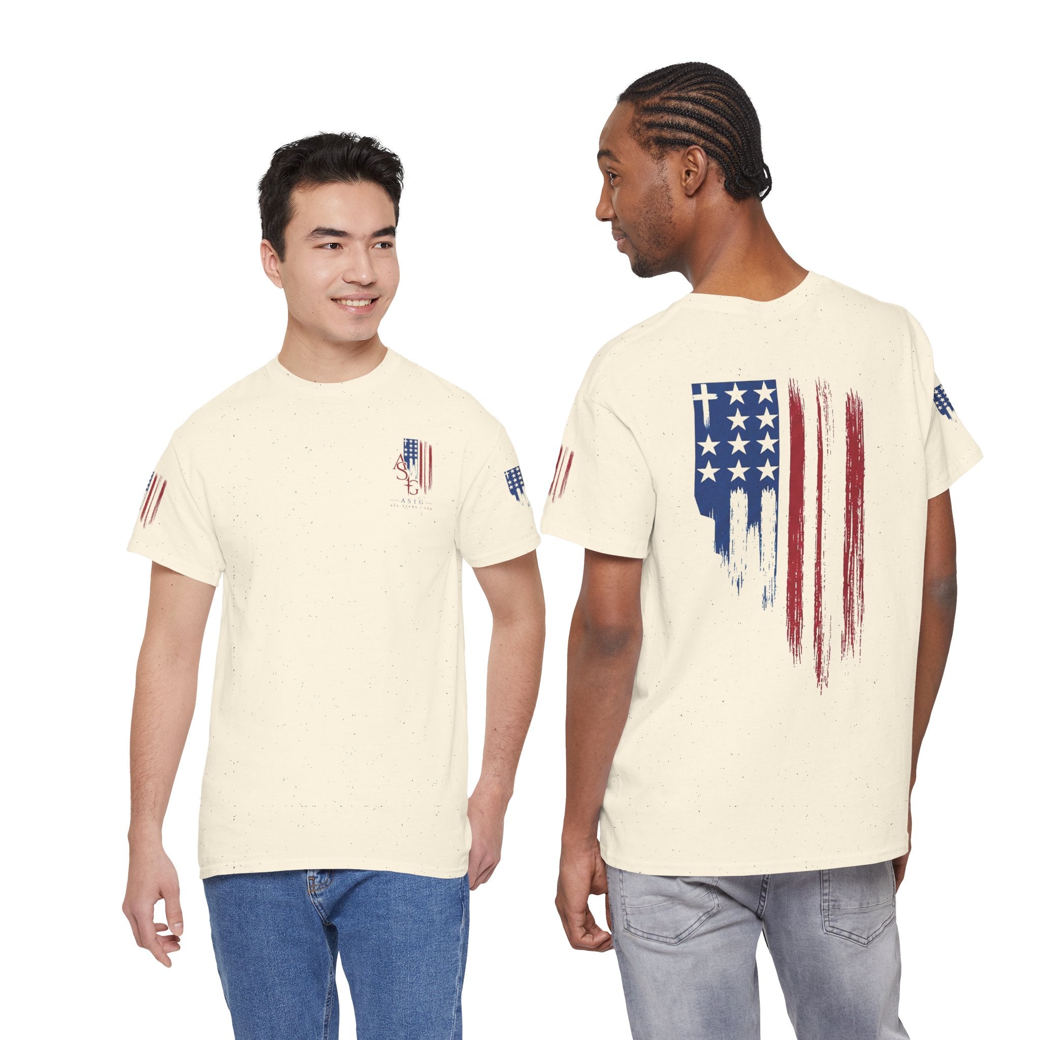 American Flag Distressed Tee - Patriotic USA Shirt for 4th of July