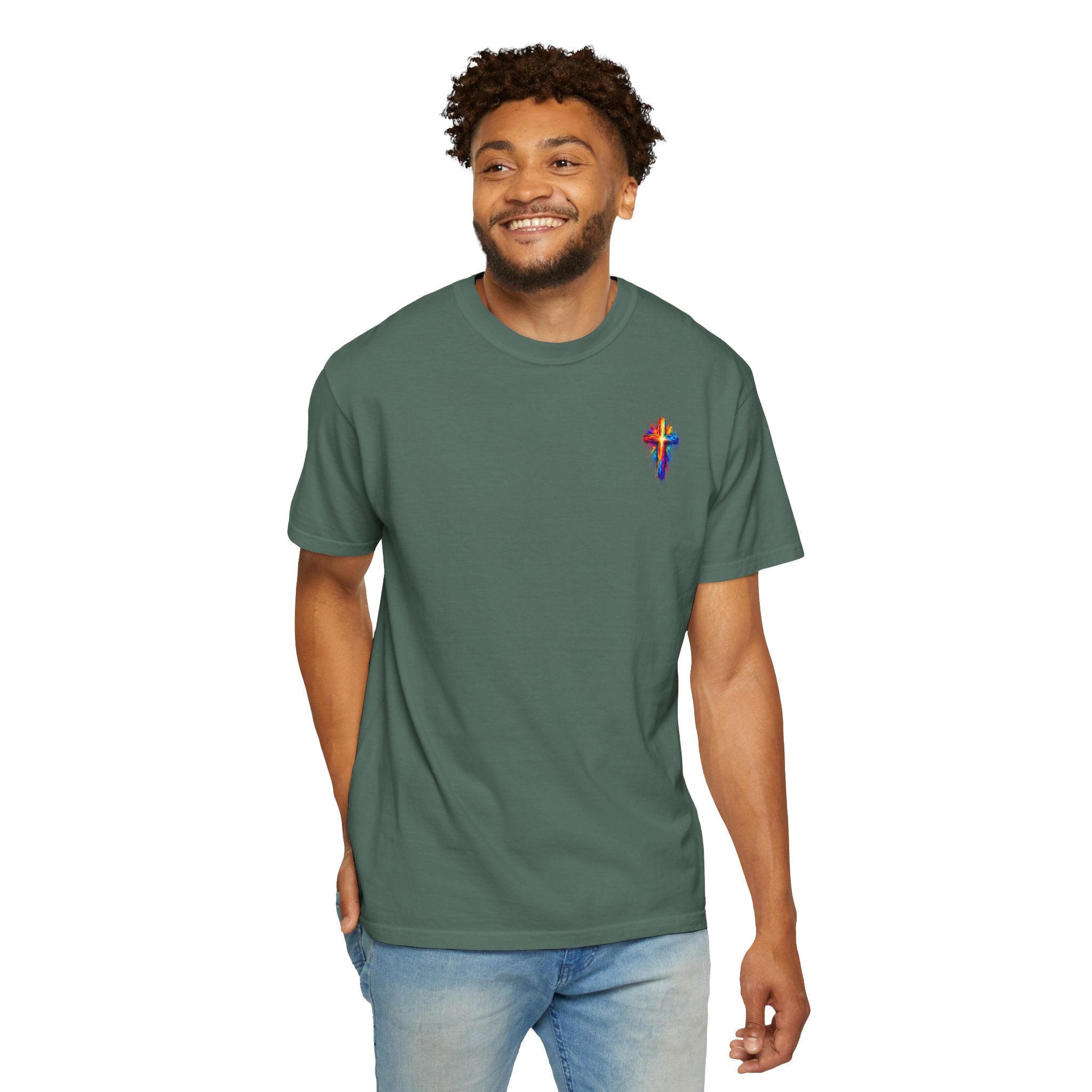 Jesus Portrait T-Shirt — Colorful Watercolor Cross Tee