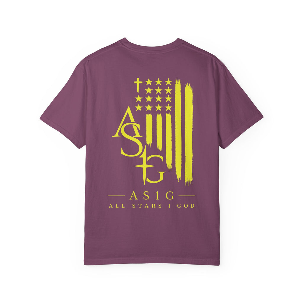 Yellow Flag Graphic T-Shirt — ASFG Patriotic Brushstroke Tee