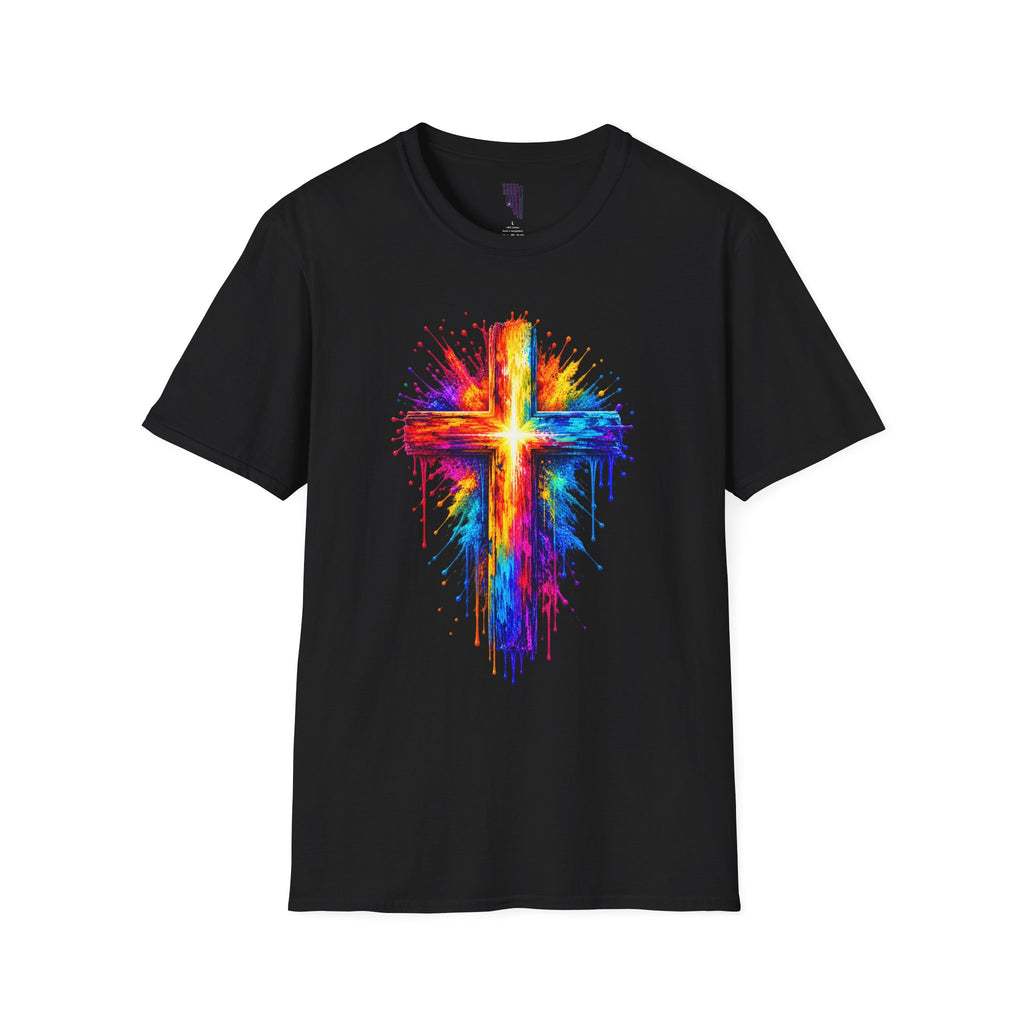 Rainbow Watercolor Cross T-Shirt