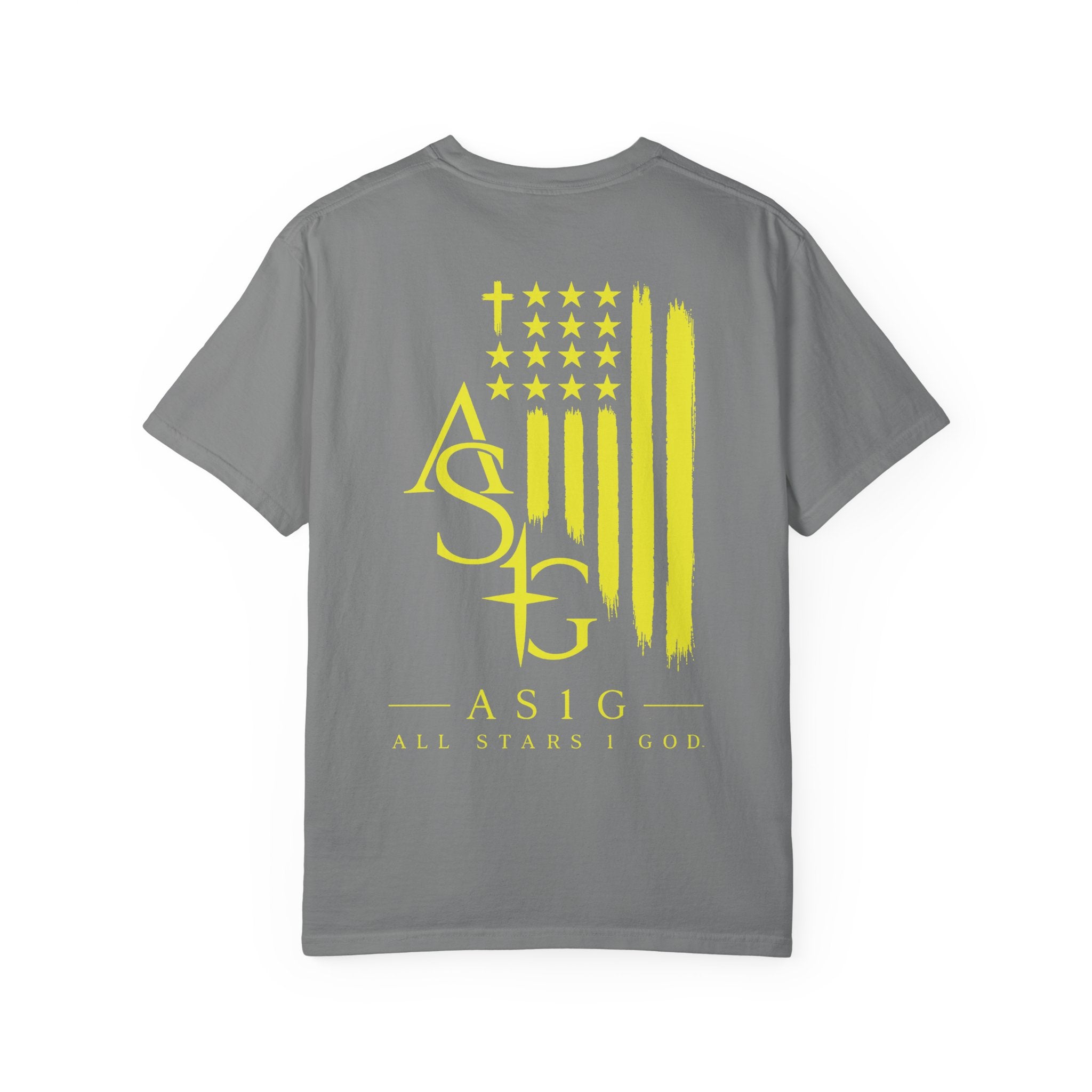 Yellow Flag Graphic T-Shirt — ASFG Patriotic Brushstroke Tee