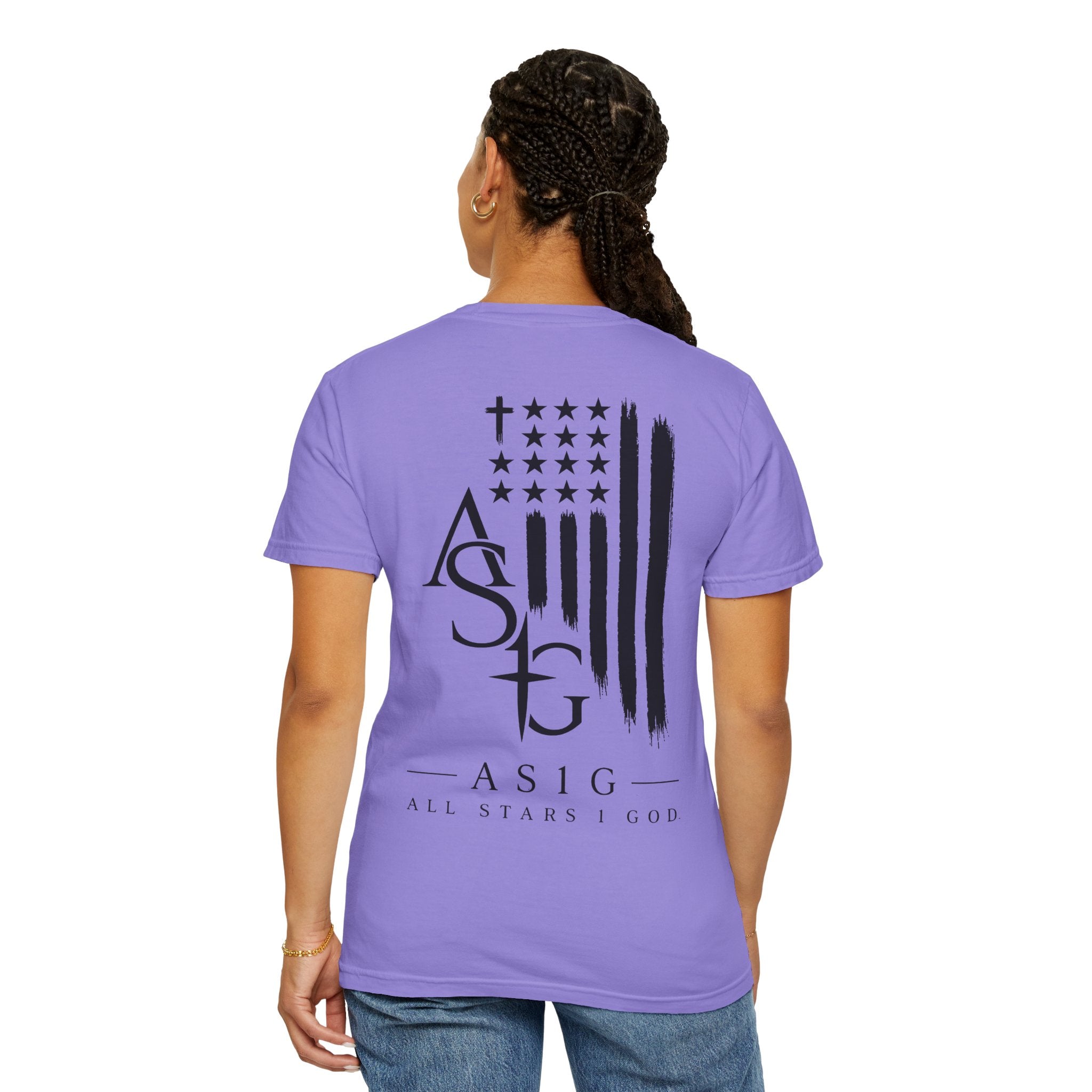 ASG All Stars | Garment-Dyed T-Shirt with Distressed Flag