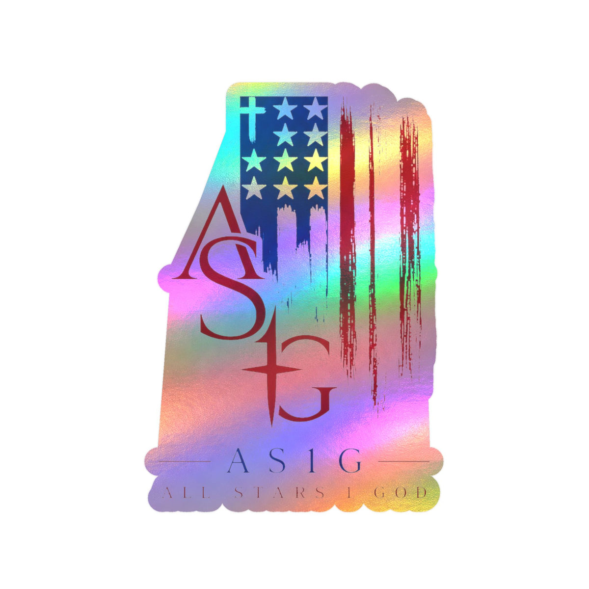 All Stars I God (AS1G) American Flag Kiss-Cut Vinyl Decal