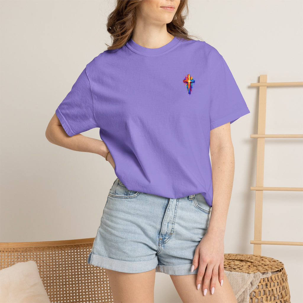 Jesus Portrait T-Shirt — Colorful Watercolor Cross Tee
