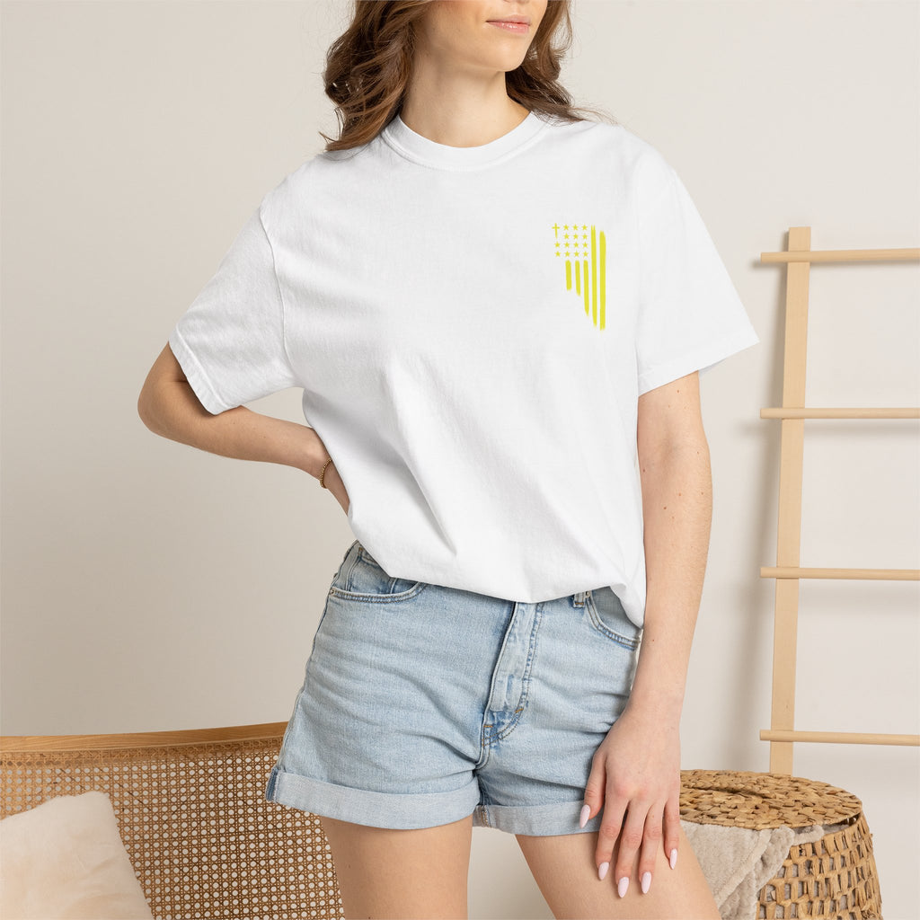 Yellow Flag Graphic T-Shirt — ASFG Patriotic Brushstroke Tee