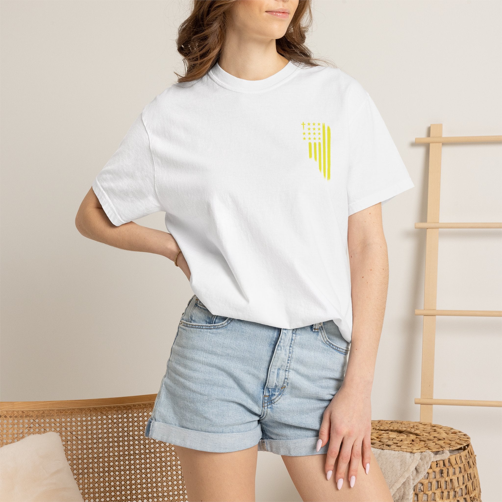 Yellow Flag Graphic T-Shirt — ASFG Patriotic Brushstroke Tee