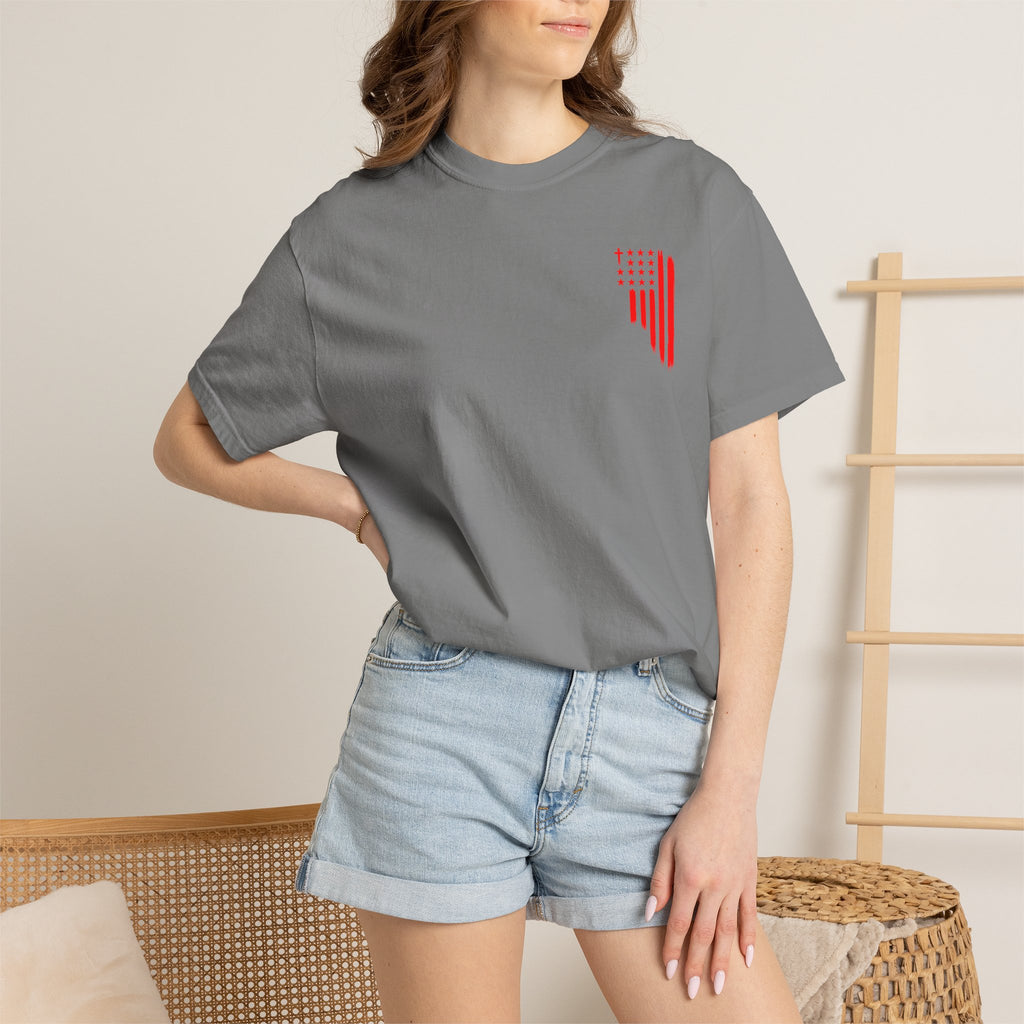 ASIG Patriotic Graphic T-Shirt — All Stars I God Red Flag Tee