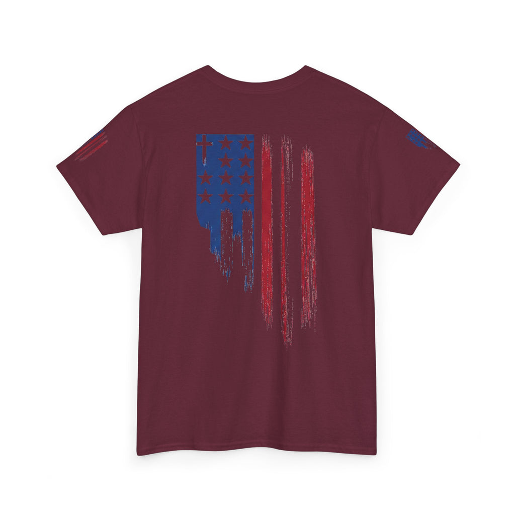 American Flag Distressed Tee - Patriotic USA Shirt for 4th of July