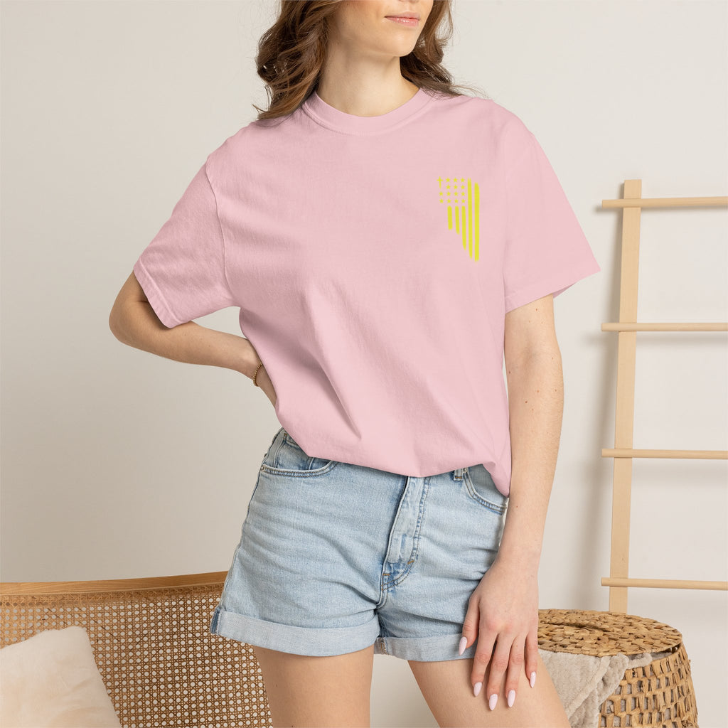 Yellow Flag Graphic T-Shirt — ASFG Patriotic Brushstroke Tee
