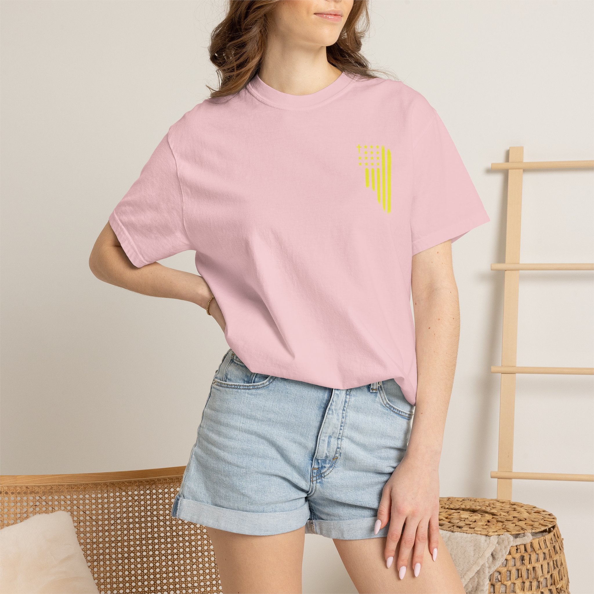 Yellow Flag Graphic T-Shirt — ASFG Patriotic Brushstroke Tee