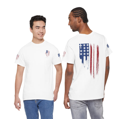 American Flag Distressed Tee - Patriotic USA Shirt for 4th of July