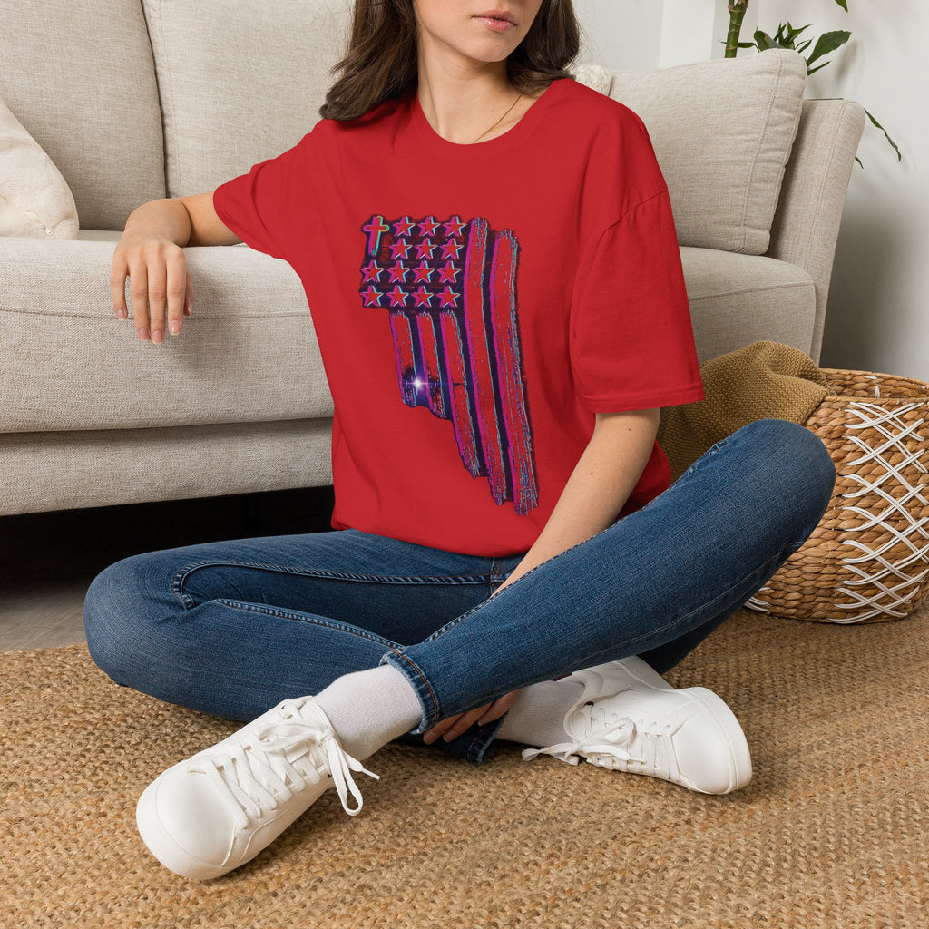 Distressed American Flag T-Shirt — 80'S Retro Stars & Stripes Tee