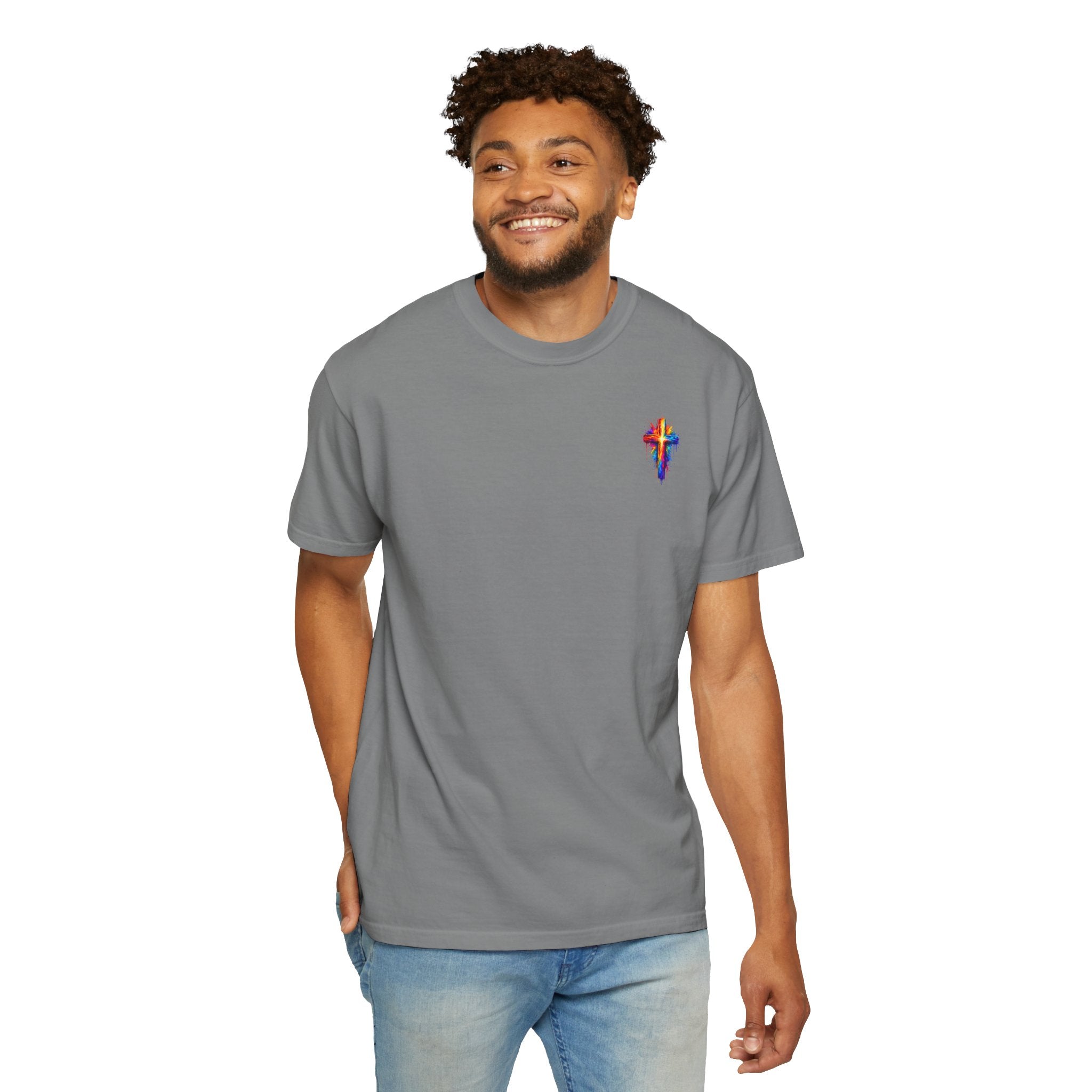 Jesus Portrait T-Shirt — Colorful Watercolor Cross Tee
