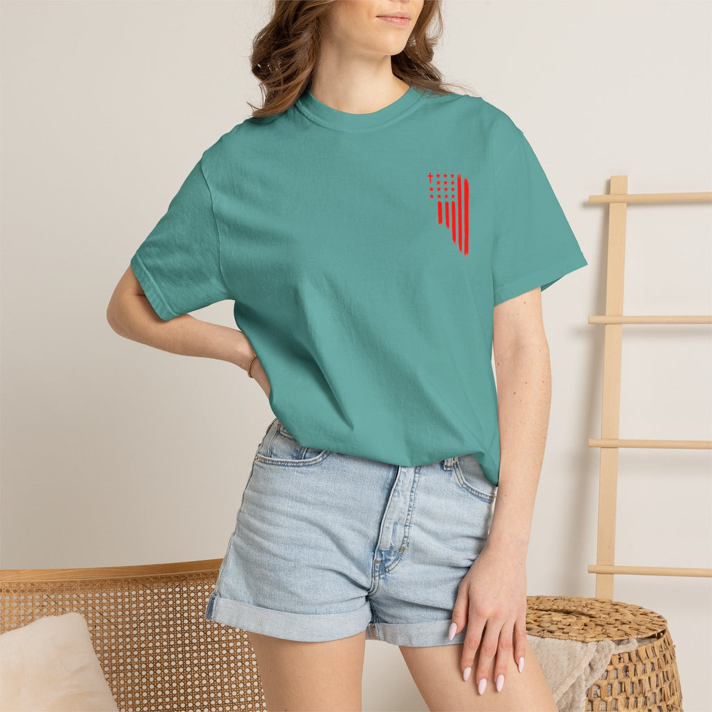 ASIG Patriotic Graphic T-Shirt — All Stars I God Red Flag Tee