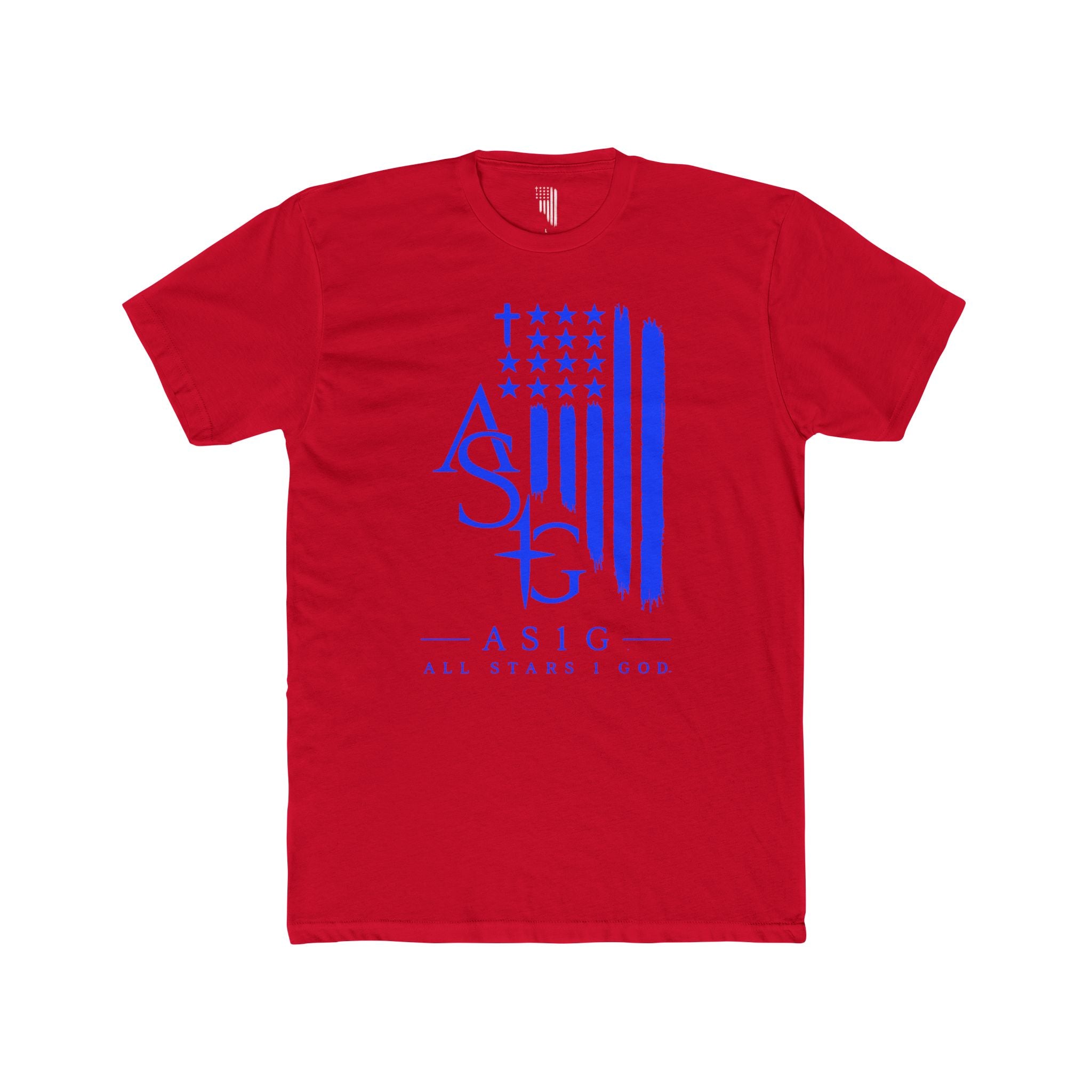 ASIG All Stars I Good Graphic Tee - Patriotic Blue Flag T‑Shirt