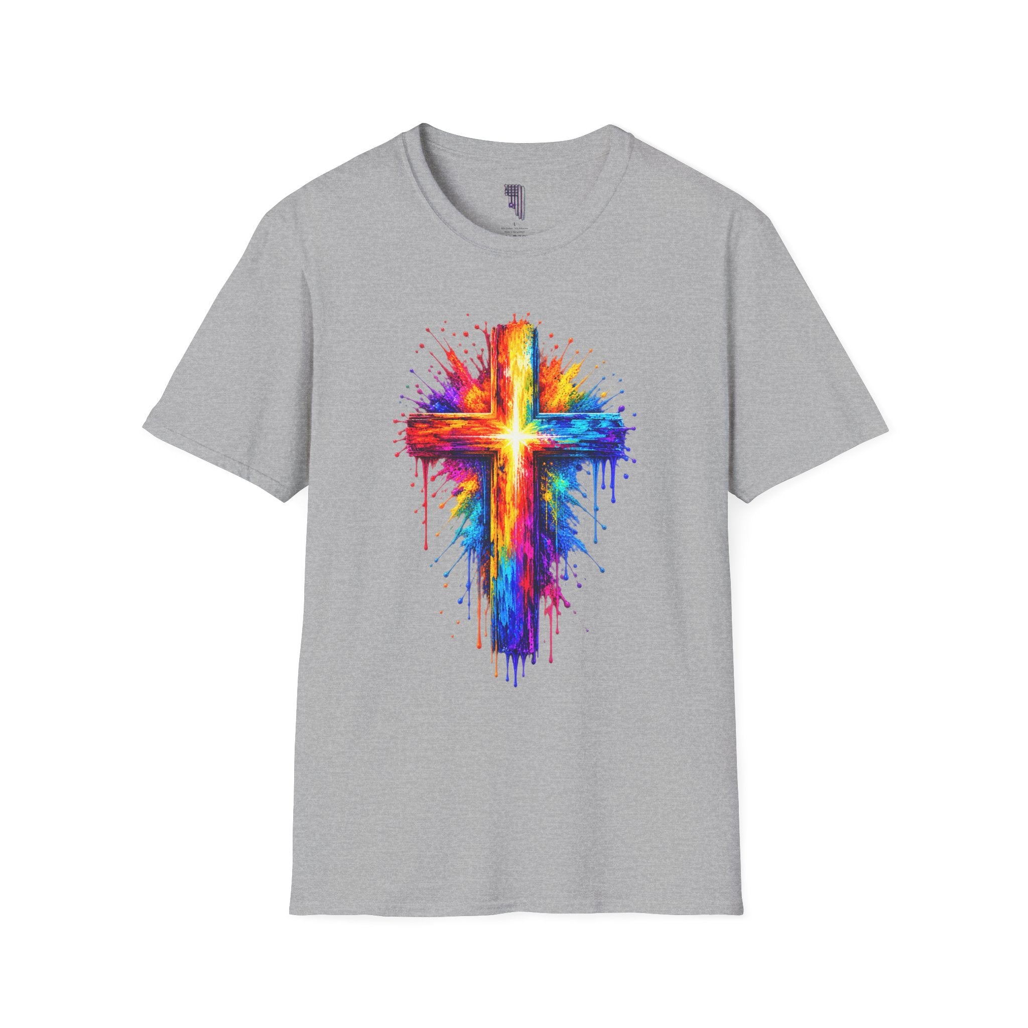 Rainbow Watercolor Cross T-Shirt