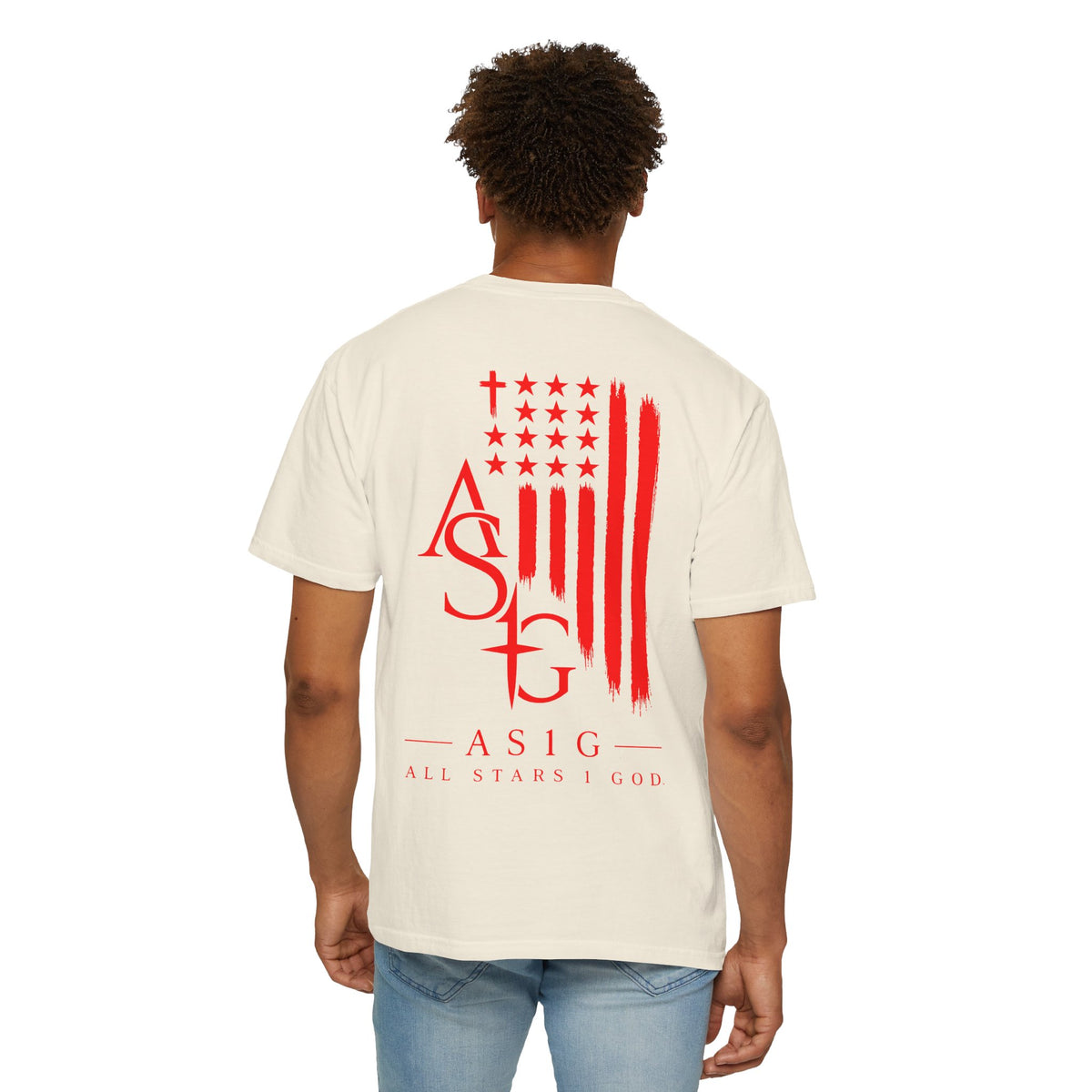 AS1G Patriotic Graphic T-Shirt — All Stars 1 God Red Flag Tee