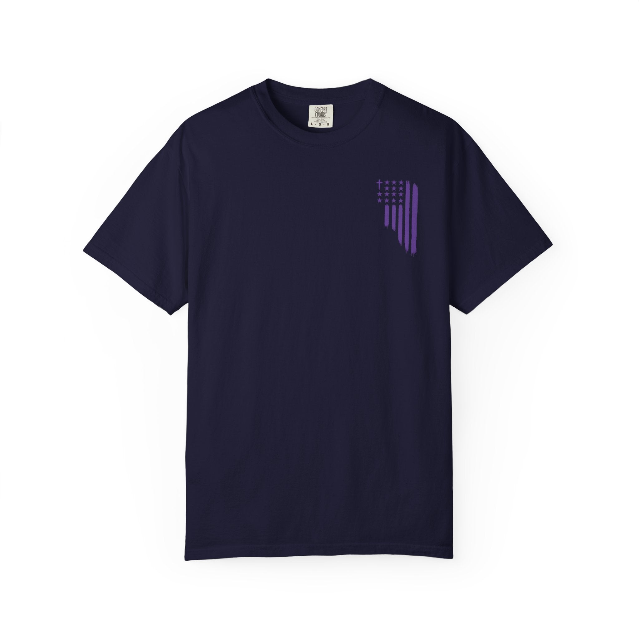 ASIG All Stars & God Flag T‑Shirt — Purple Brushstroke American Flag Tee