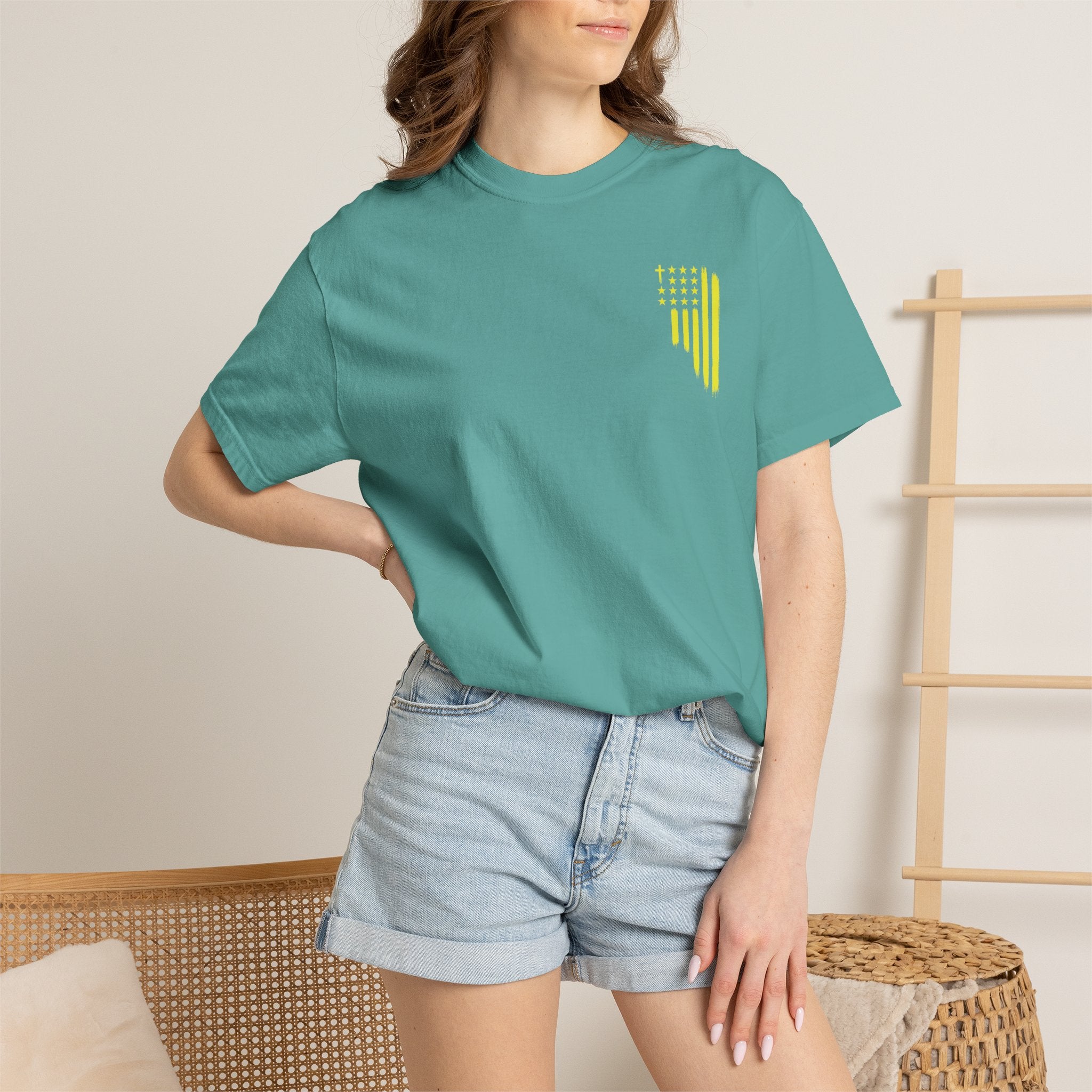 Yellow Flag Graphic T-Shirt — ASFG Patriotic Brushstroke Tee