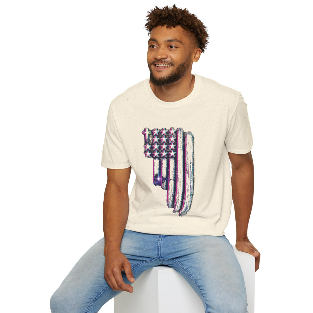 Distressed American Flag T-Shirt — 80'S Retro Stars & Stripes Tee