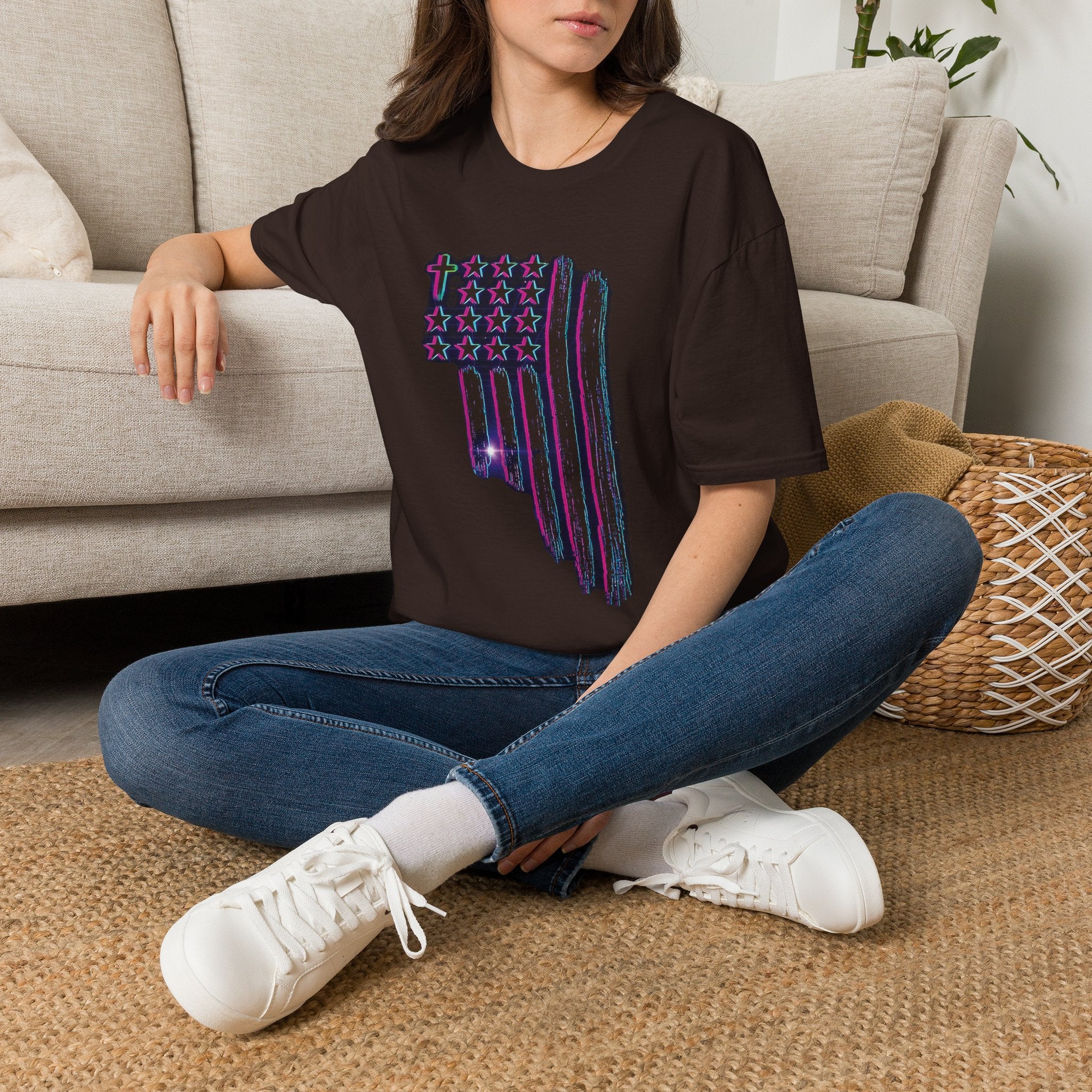 Distressed American Flag T-Shirt — 80'S Retro Stars & Stripes Tee