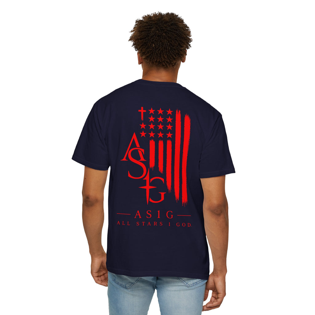 AS1G Patriotic Graphic T-Shirt — All Stars 1 God Red Flag Tee