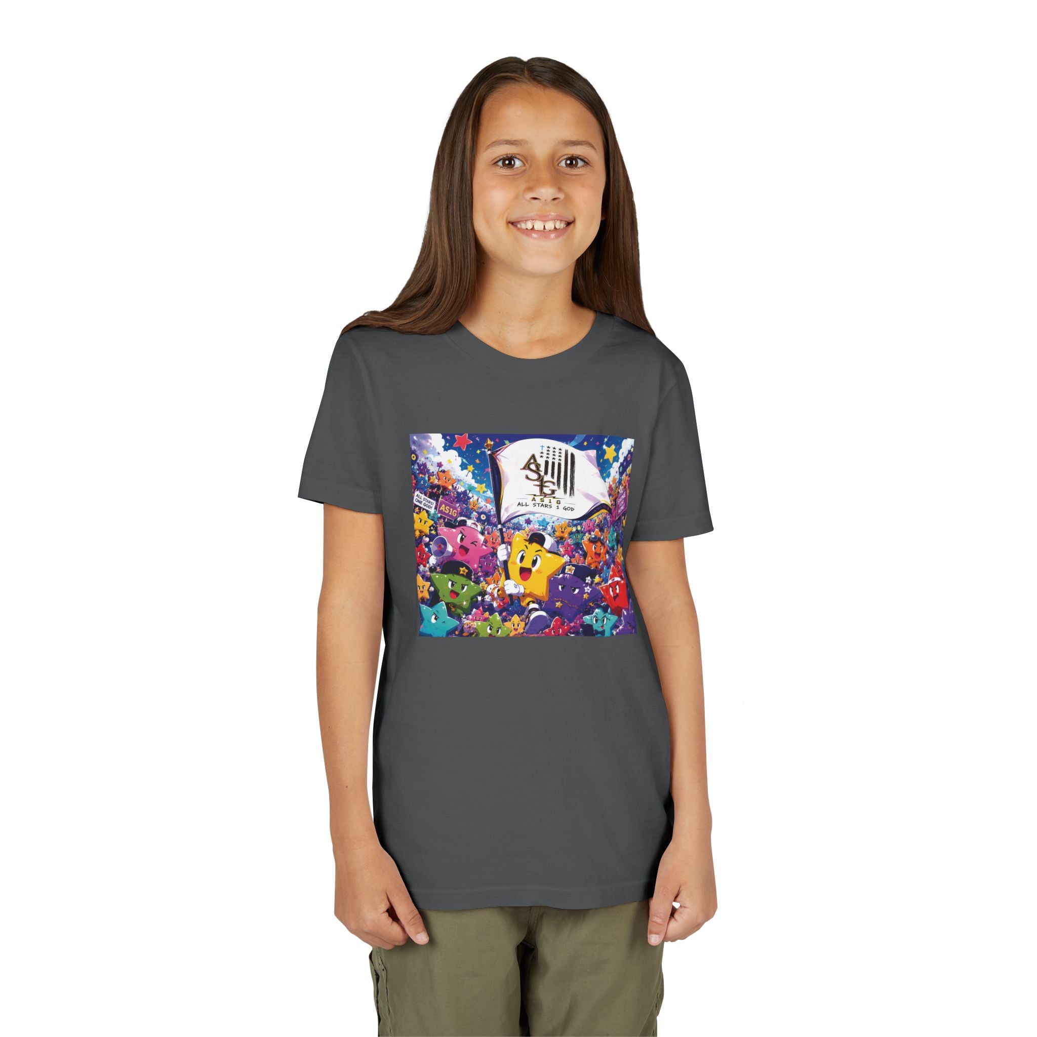 Kids Graphic Tee - Colorful Cartoon Stars