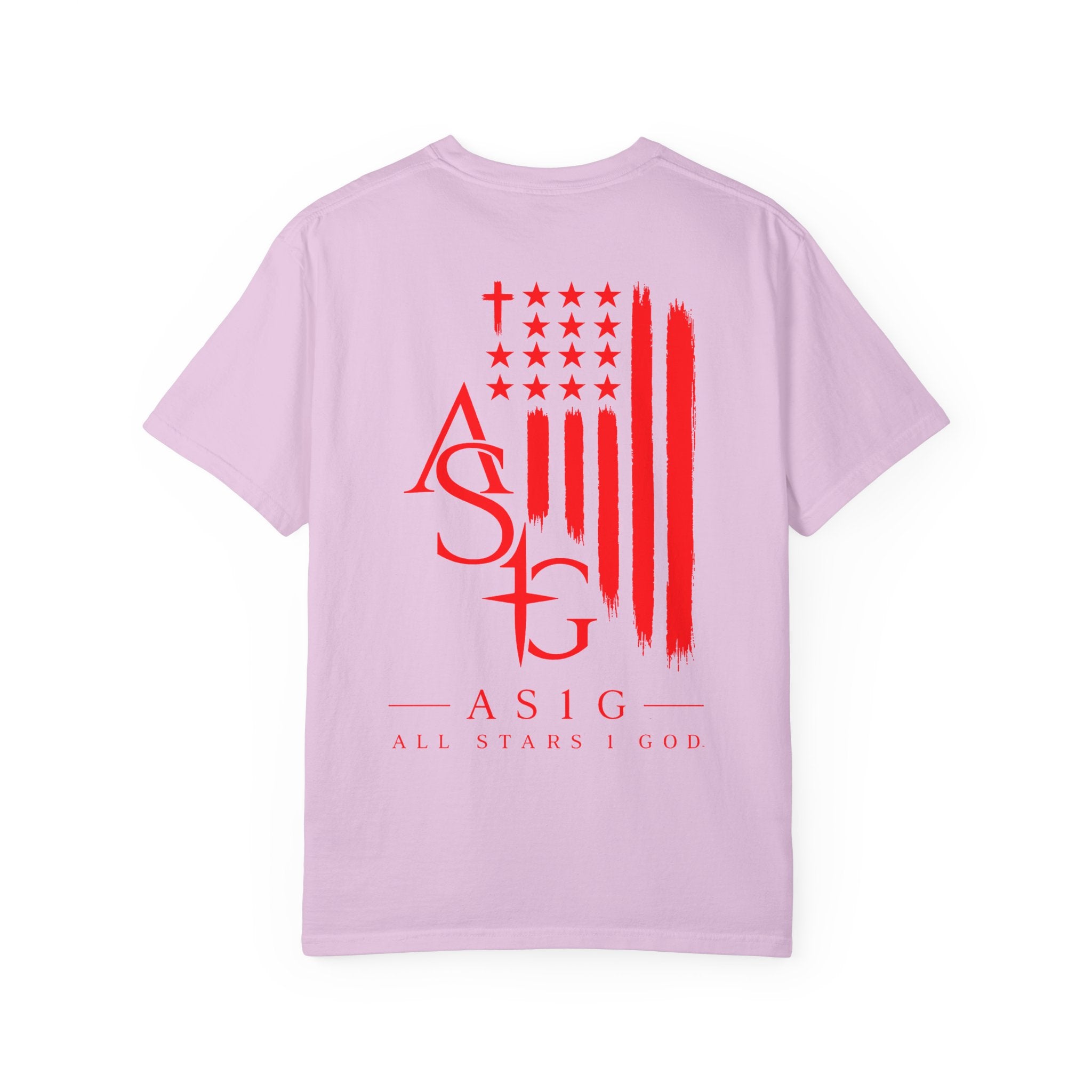 ASIG Patriotic Graphic T-Shirt — All Stars I God Red Flag Tee