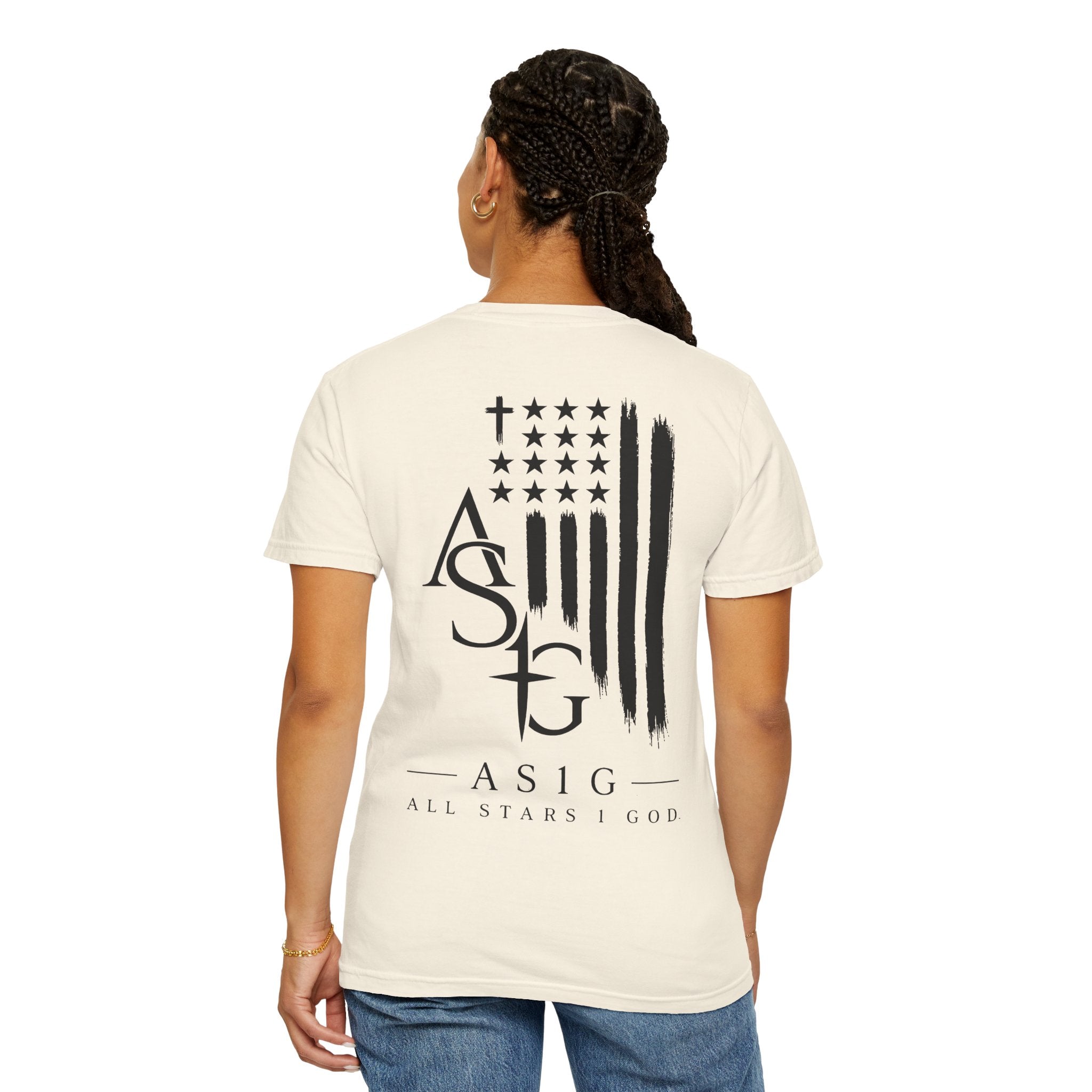 ASG All Stars | Garment-Dyed T-Shirt with Distressed Flag