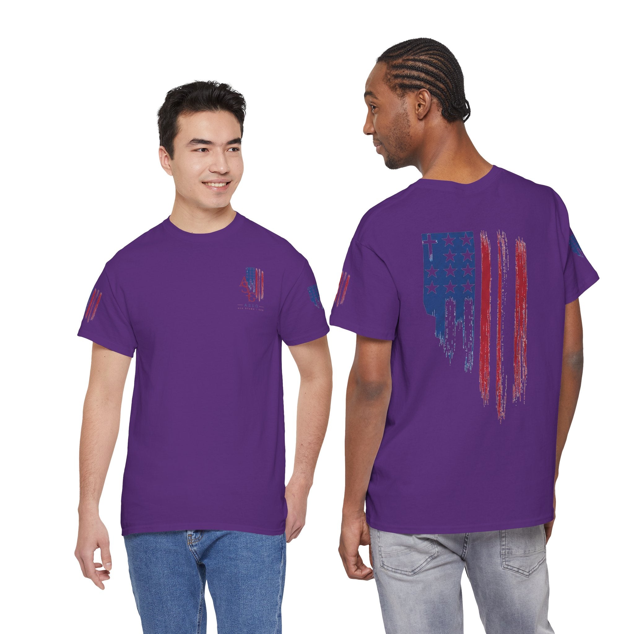 American Flag Distressed Tee - Patriotic USA Shirt for 4th of July