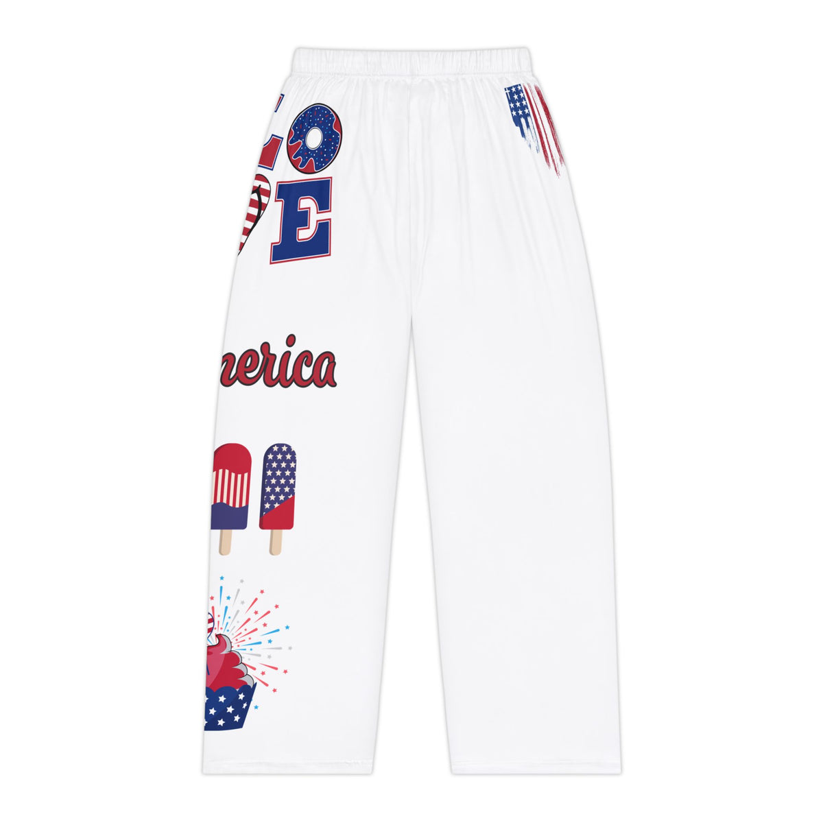 Patriotic Women's Pajama Pants - USA Flag Popsicle & 'Love America' Lounge Pants