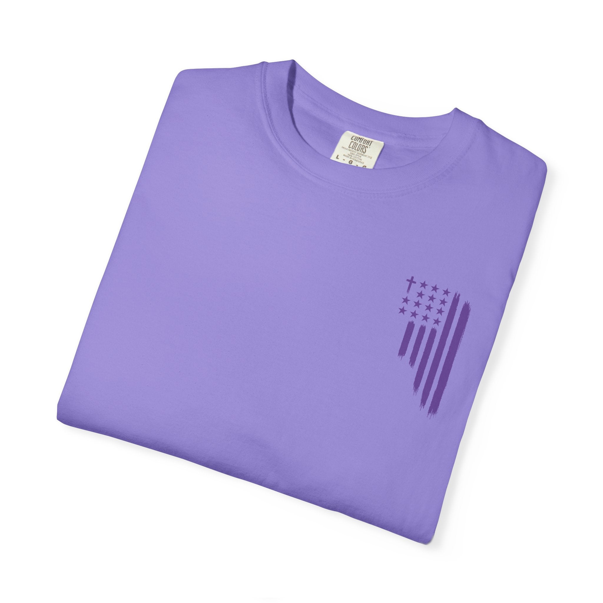 ASIG All Stars & God Flag T‑Shirt — Purple Brushstroke American Flag Tee