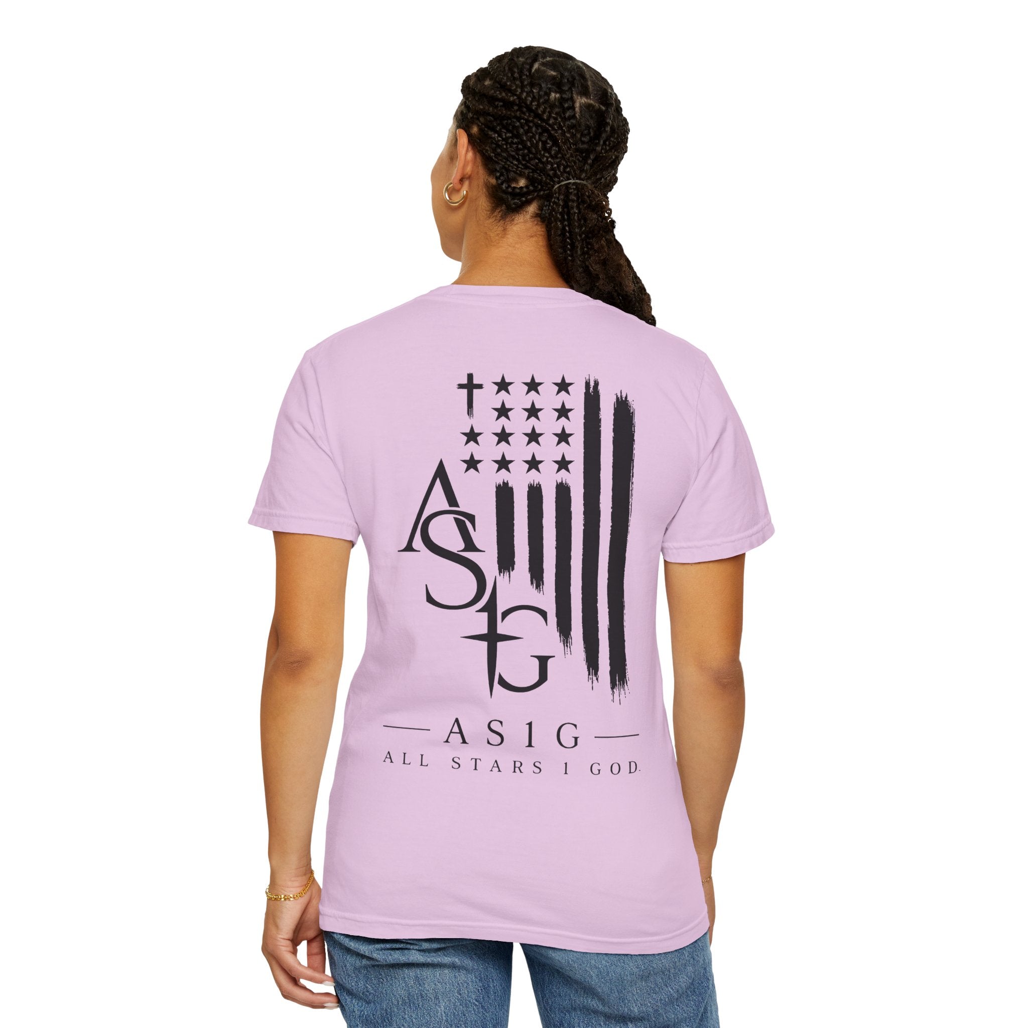 ASG All Stars | Garment-Dyed T-Shirt with Distressed Flag