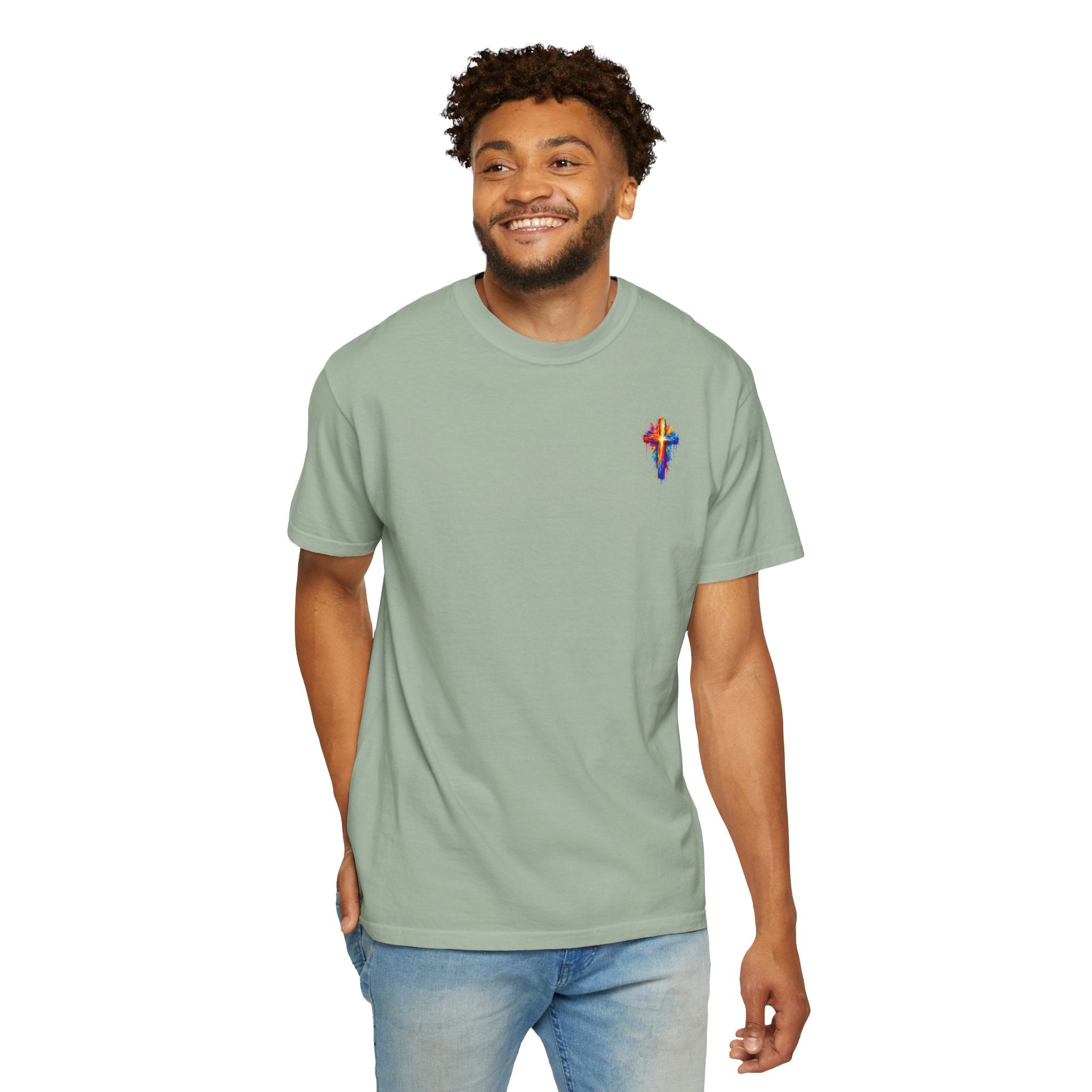 Jesus Portrait T-Shirt — Colorful Watercolor Cross Tee