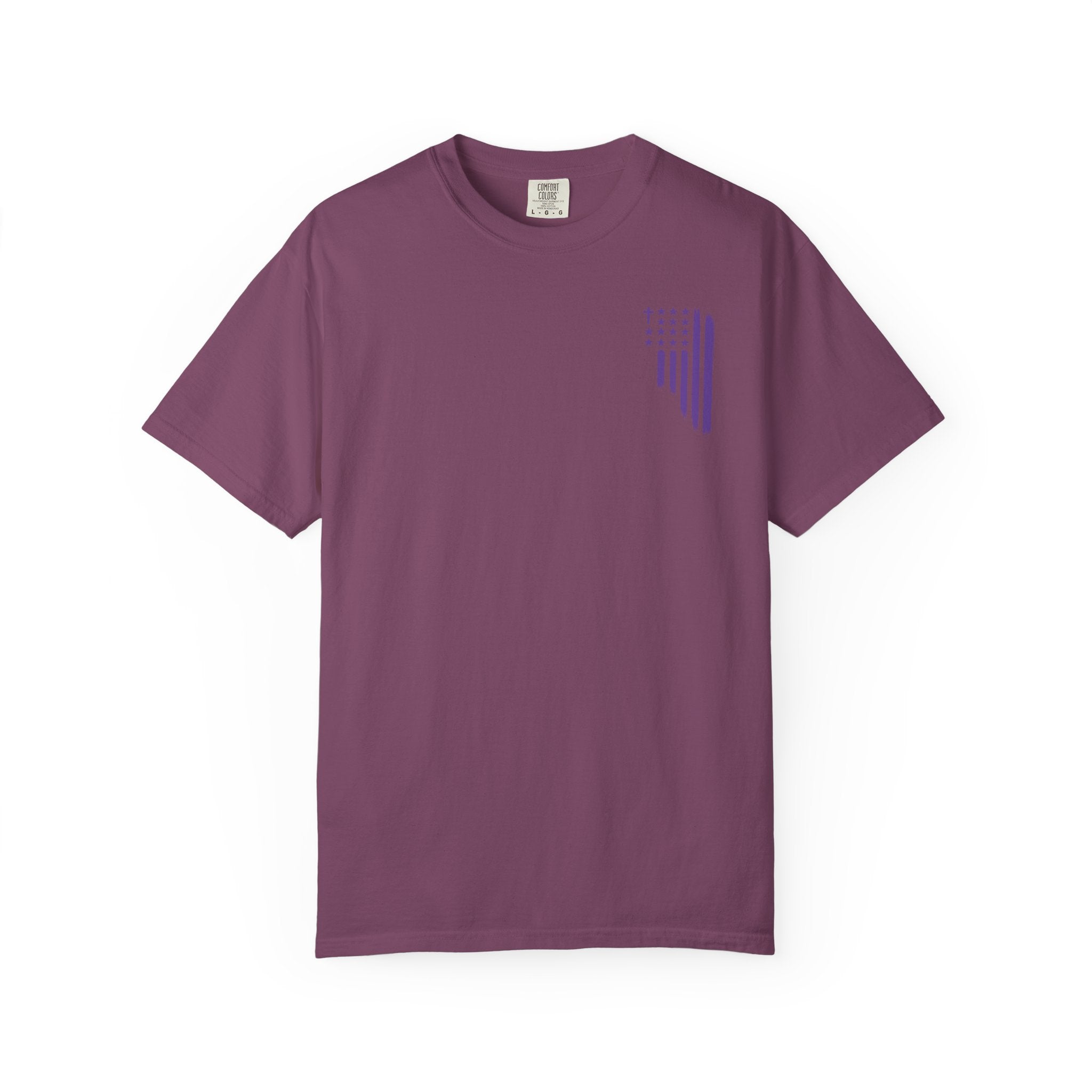 ASIG All Stars & God Flag T‑Shirt — Purple Brushstroke American Flag Tee