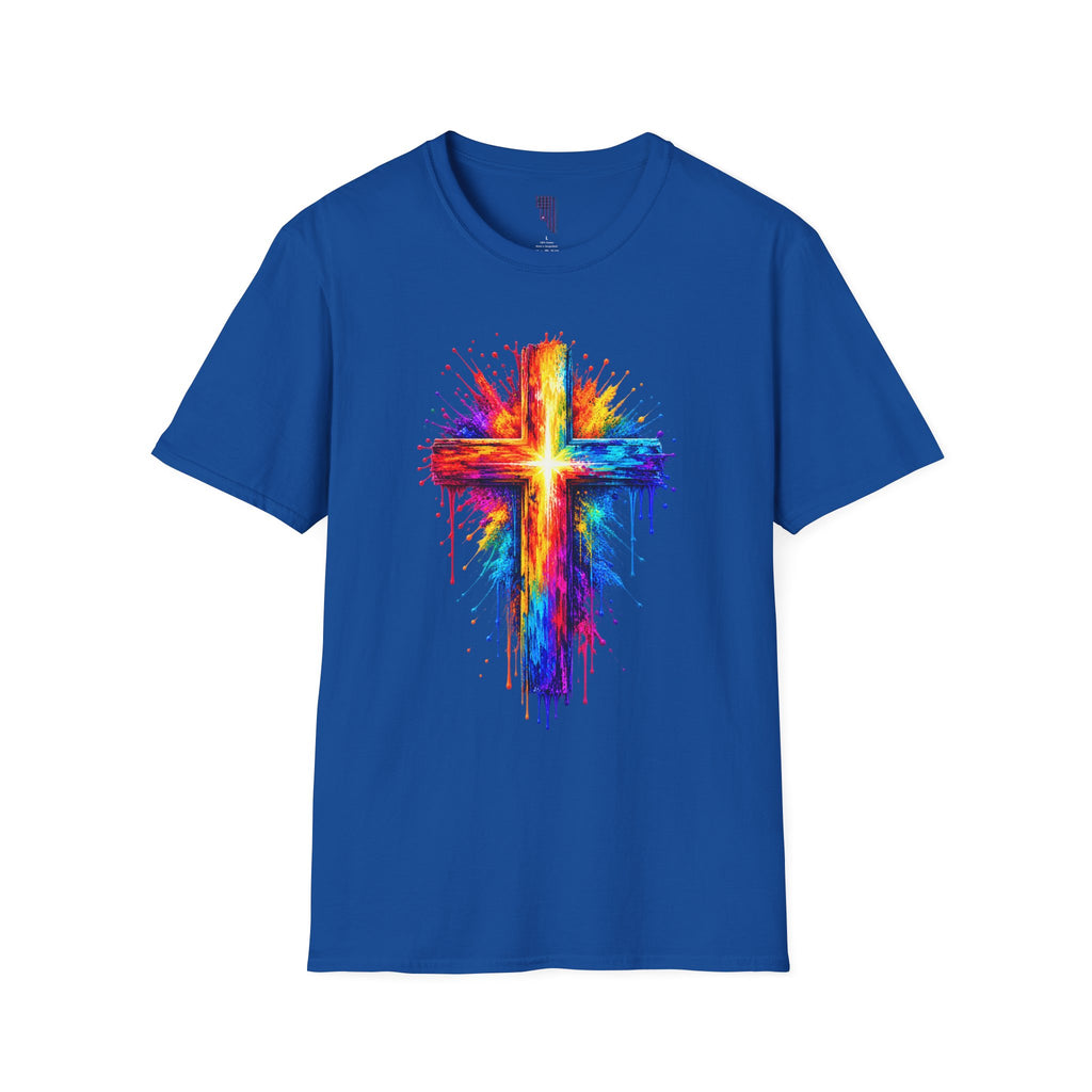 Rainbow Watercolor Cross T-Shirt