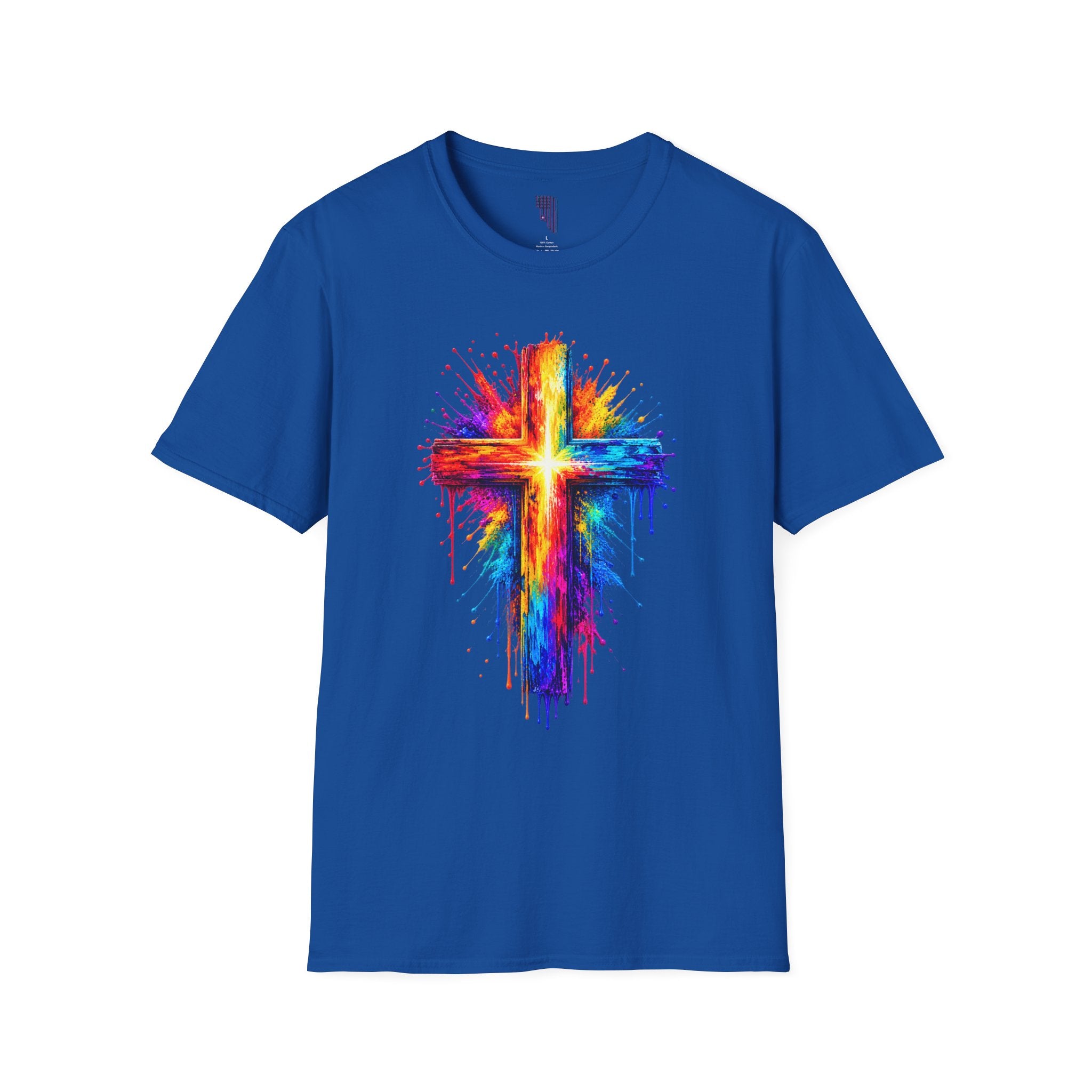 Rainbow Watercolor Cross T-Shirt
