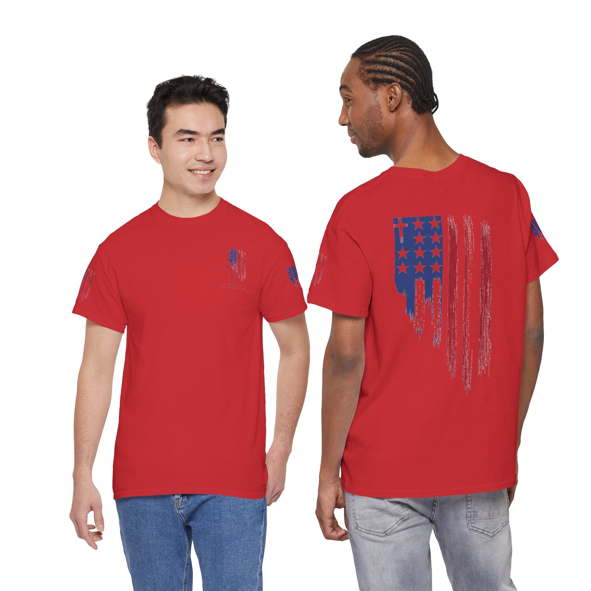 American Flag Distressed Tee - Patriotic USA Shirt for 4th of July
