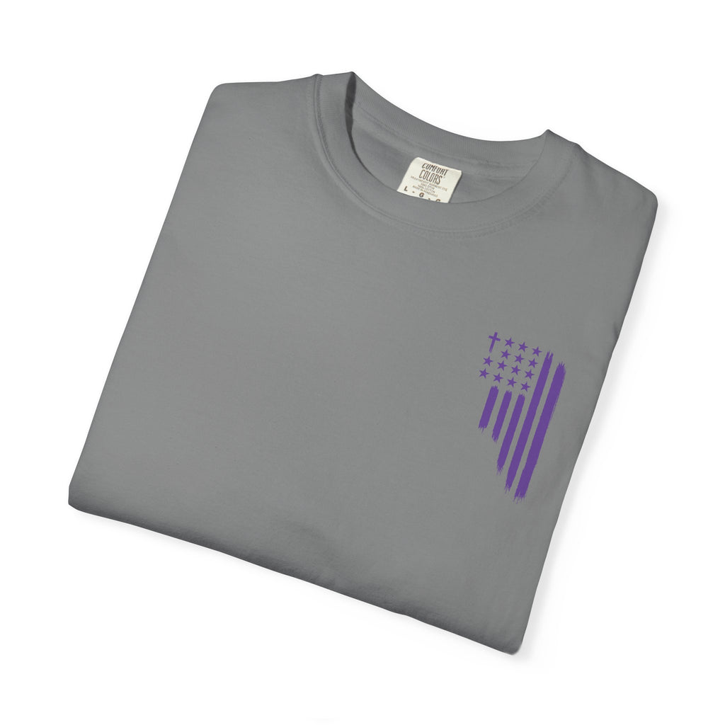 ASIG All Stars & God Flag T‑Shirt — Purple Brushstroke American Flag Tee