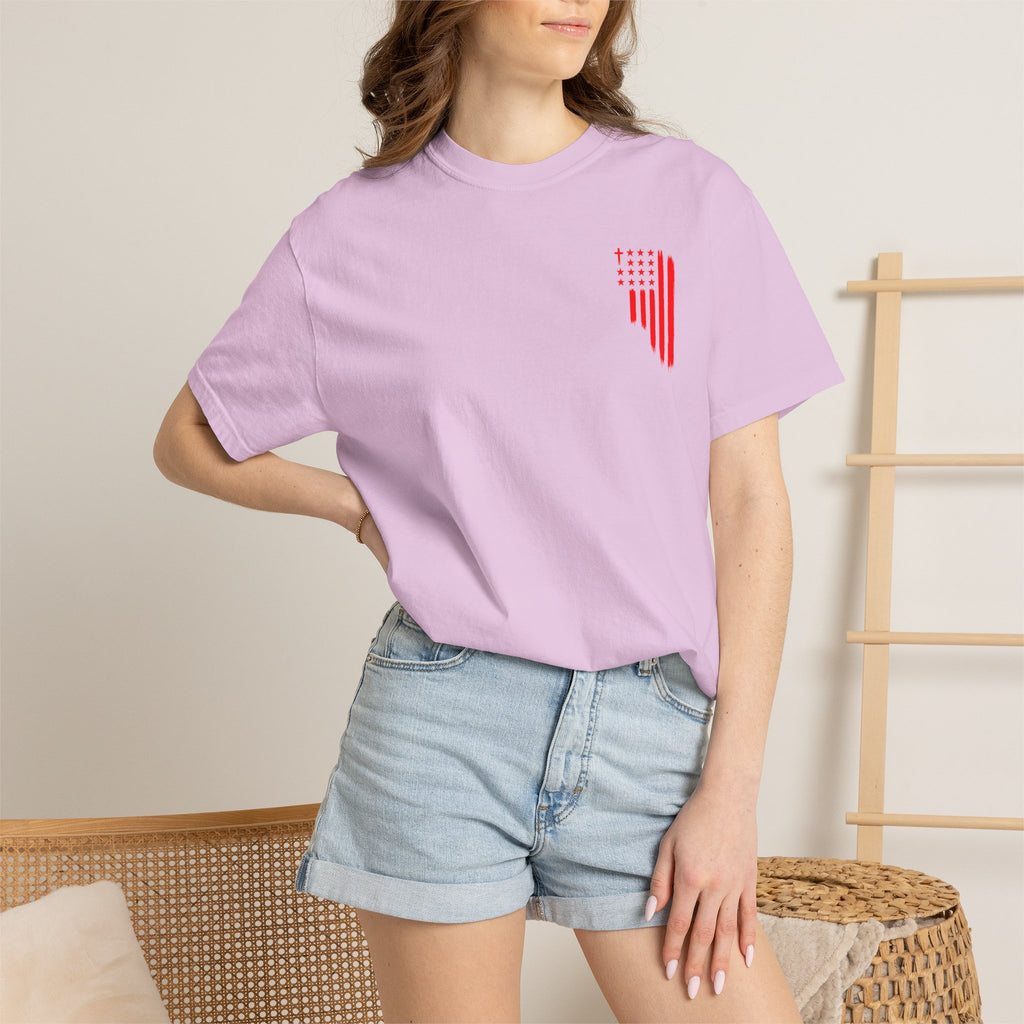 ASIG Patriotic Graphic T-Shirt — All Stars I God Red Flag Tee